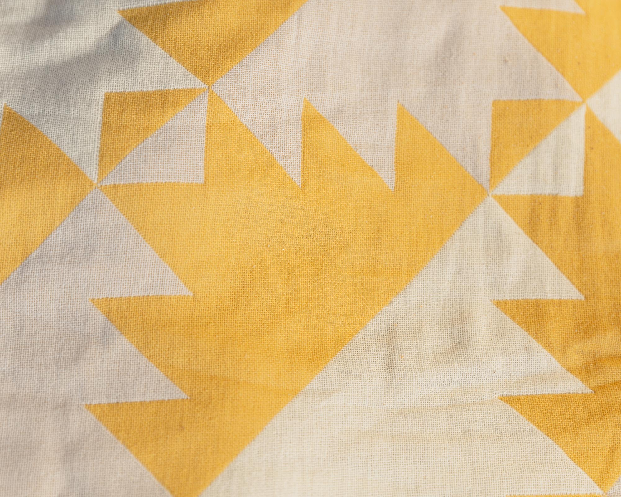 Slowtide Yellow Quilt Towel Pattern Close Up