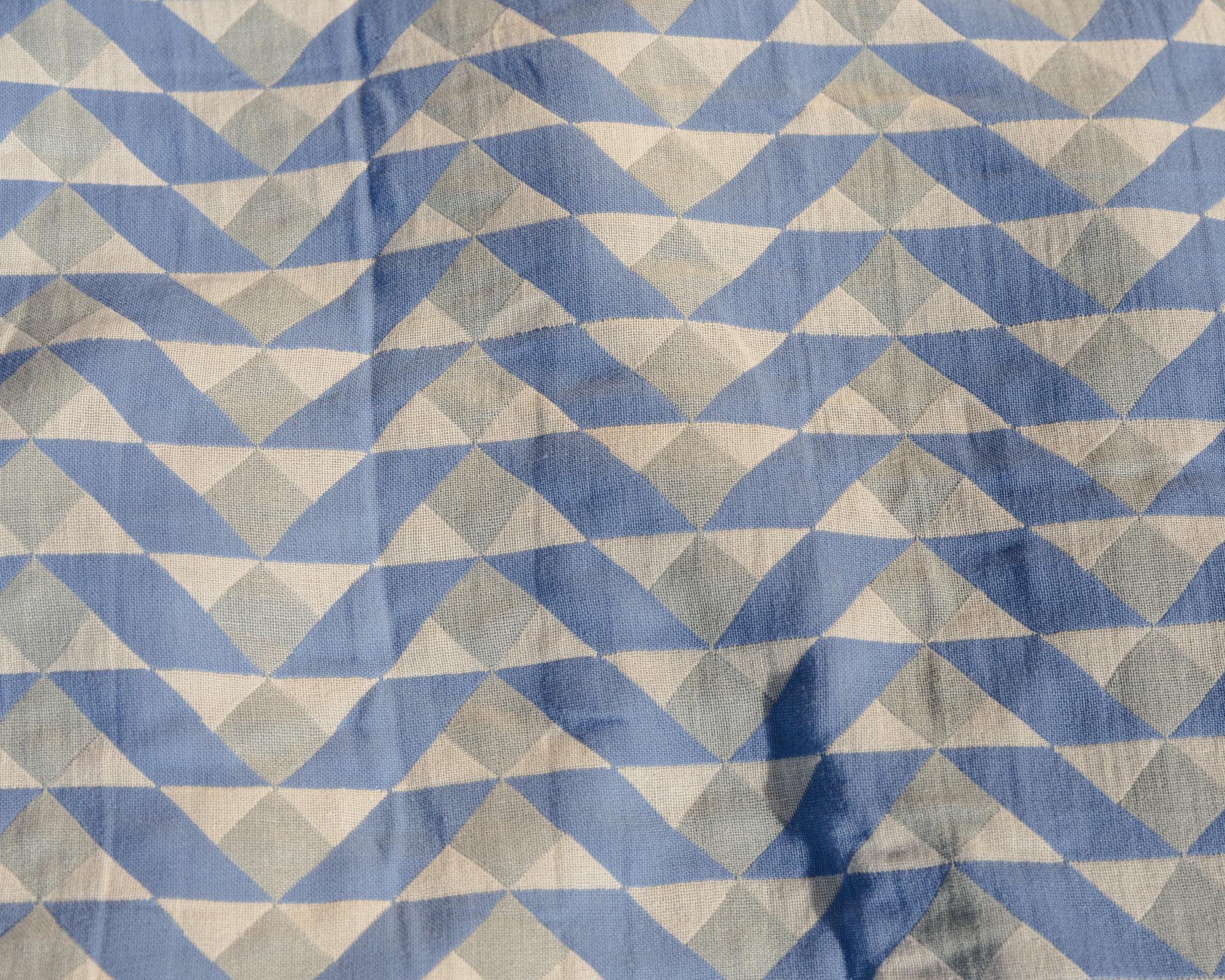 Slowtide Blue Quilt Towel Pattern Close Up