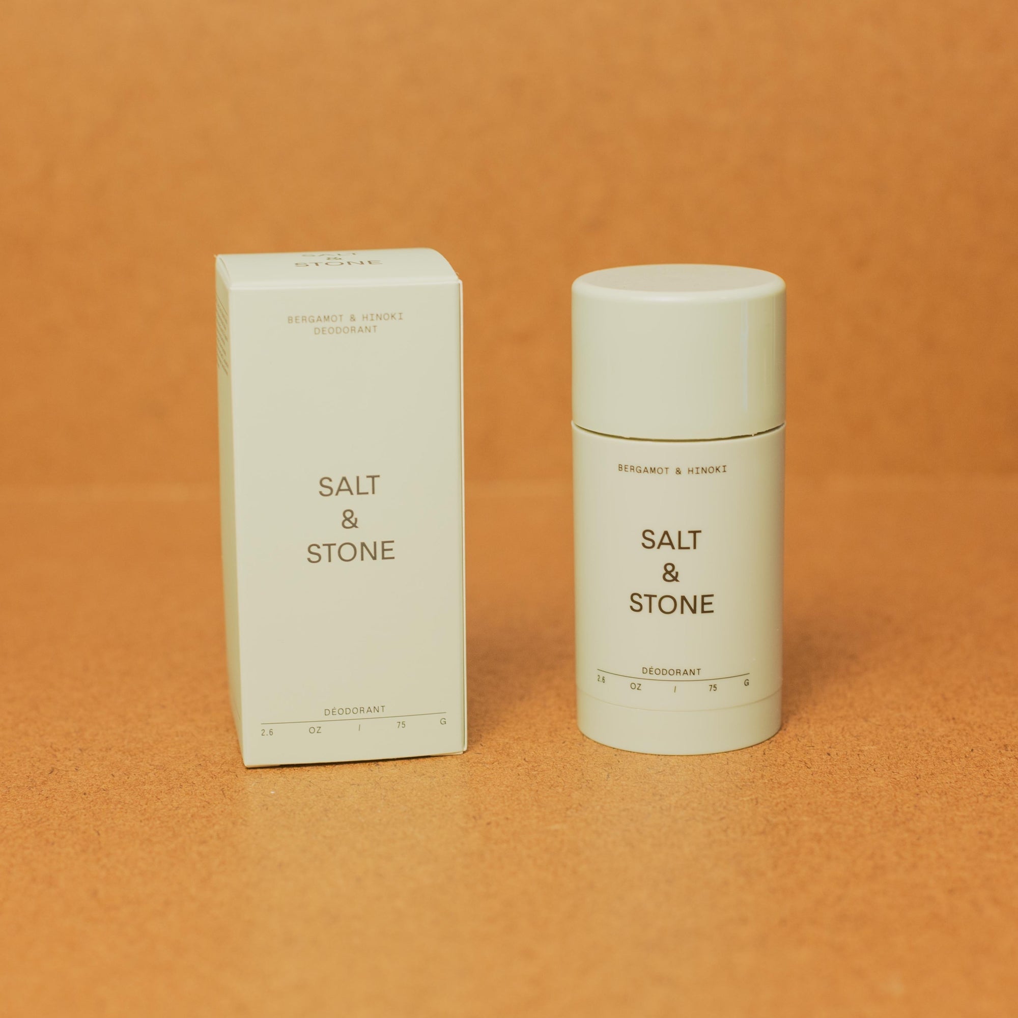 Salt and Stone Deodorant - Bergamont &amp; Hinoki front view