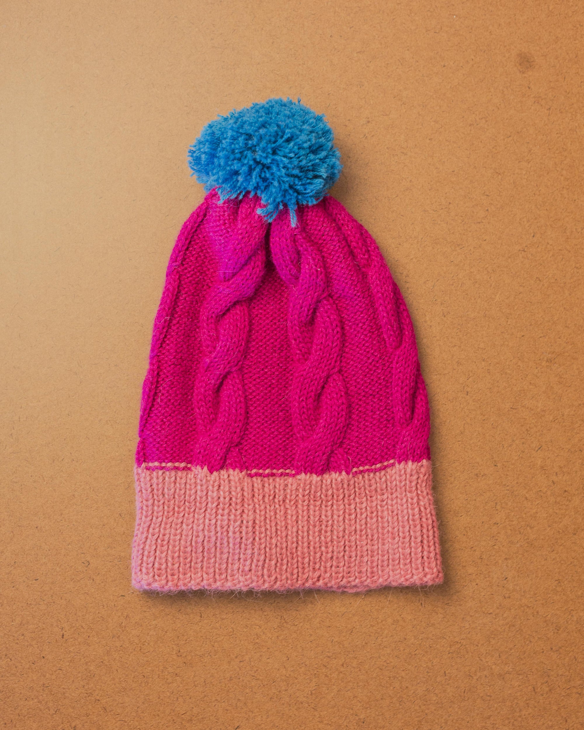 Full View Kids Pom Pom Beanie in Pink