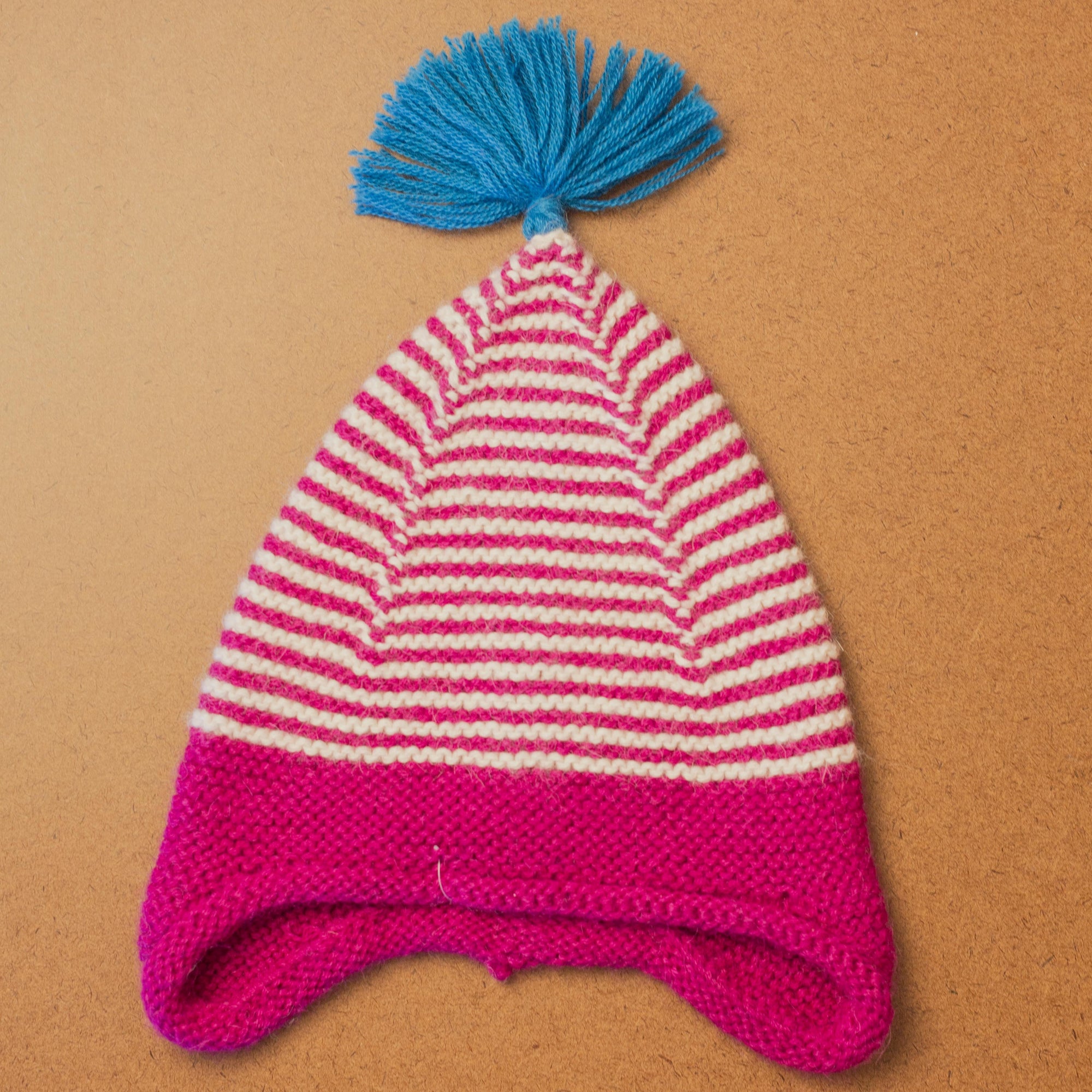 Cabbage &amp; Kings- Kids Striped Beanie in Pink