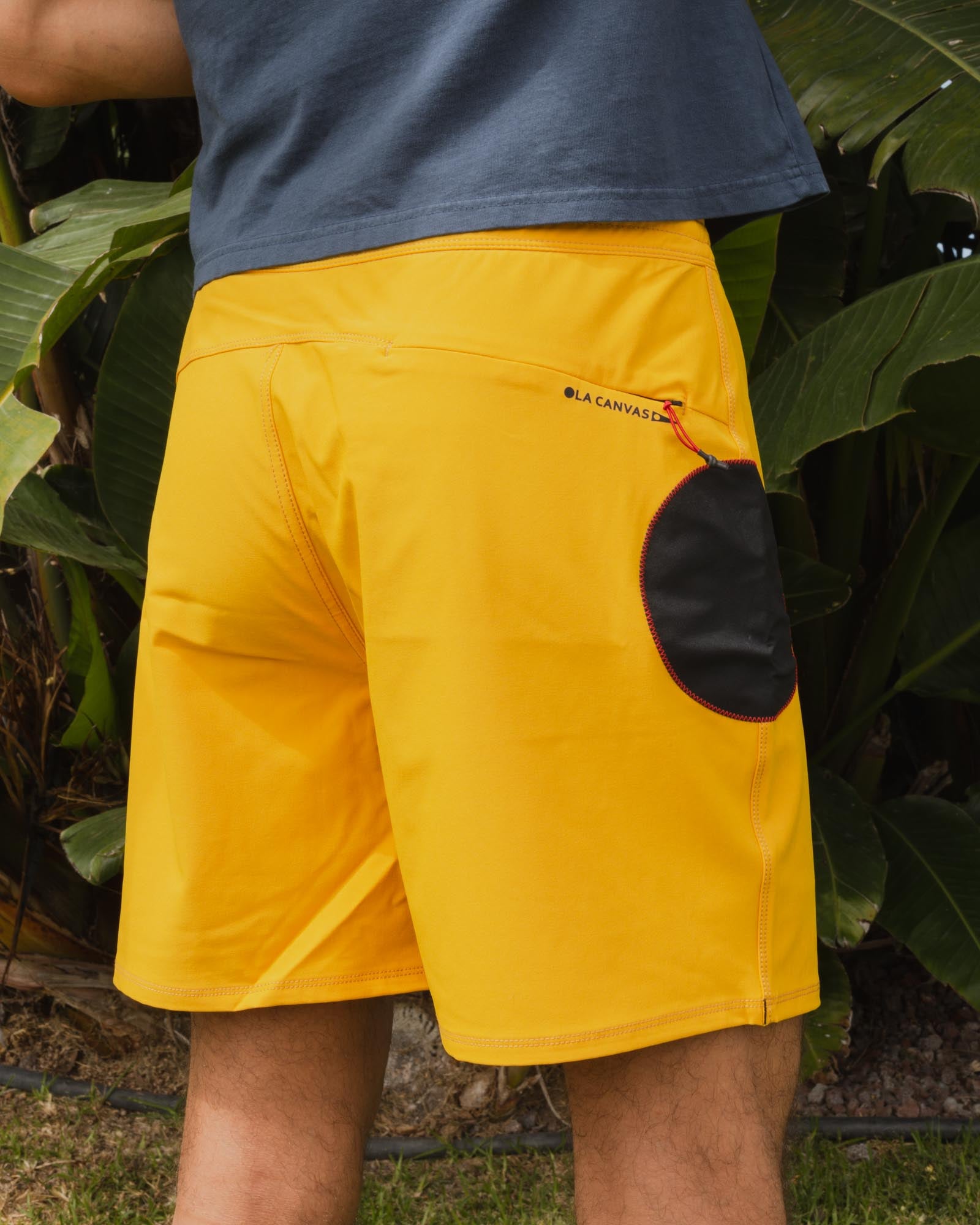 Ola Canvas Blackball Boardshorts- Yellow