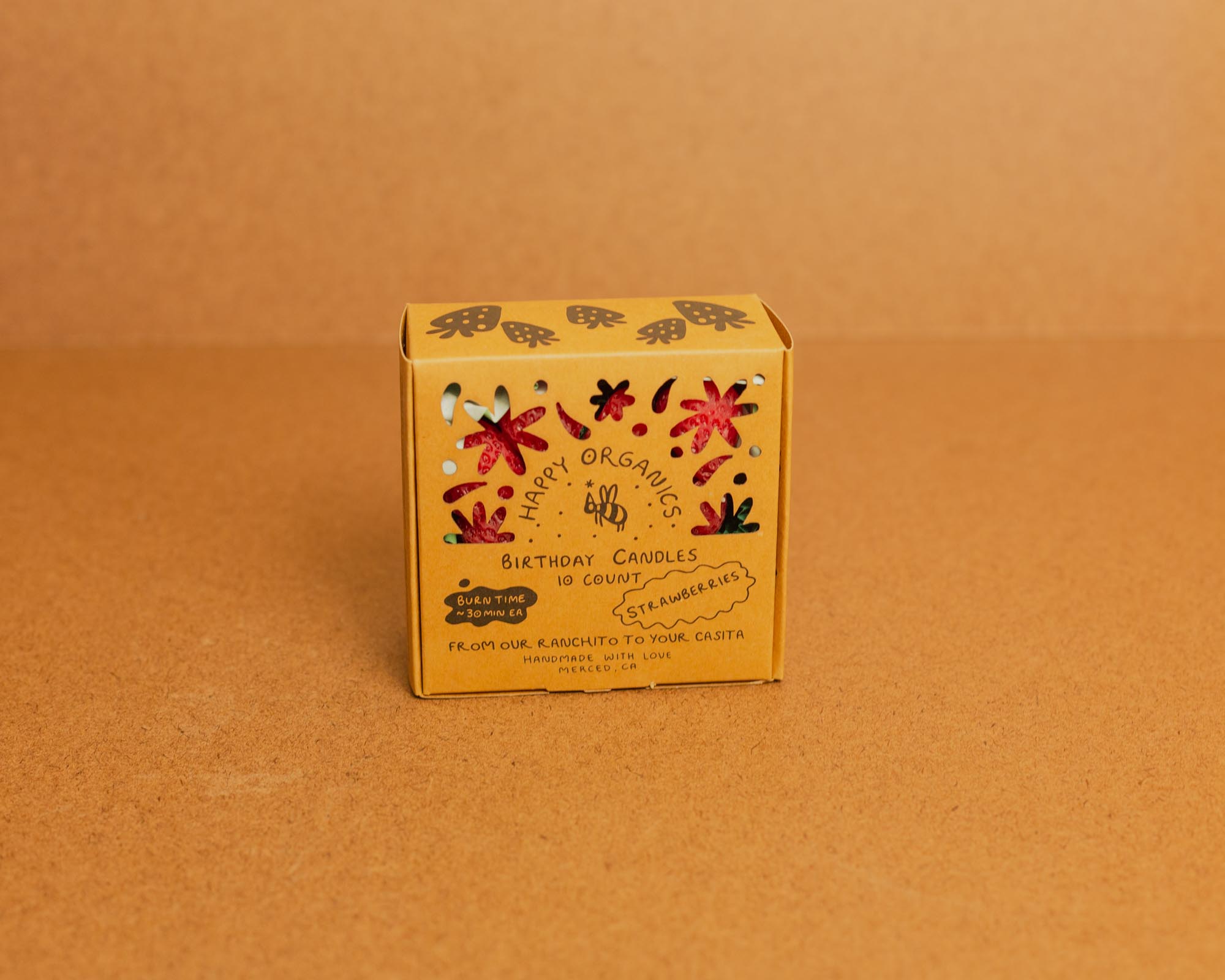 Beeswax Strawberry Birthday Candles by Happy Organics