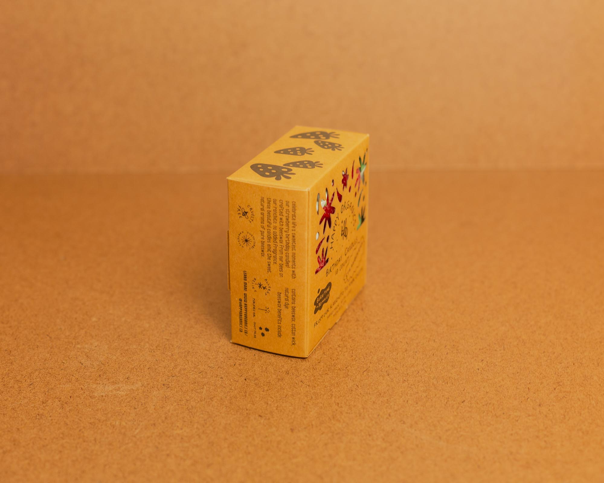 Beeswax Strawberry Birthday Candles by Happy Organics