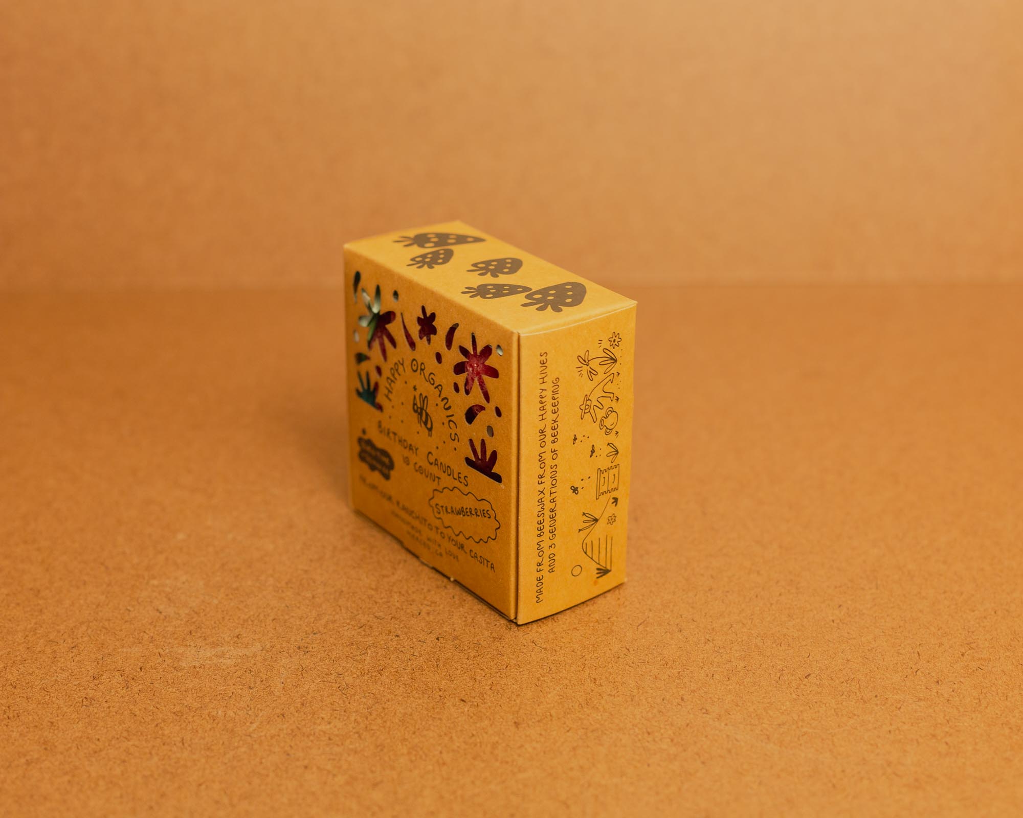 Beeswax Strawberry Birthday Candles by Happy Organics