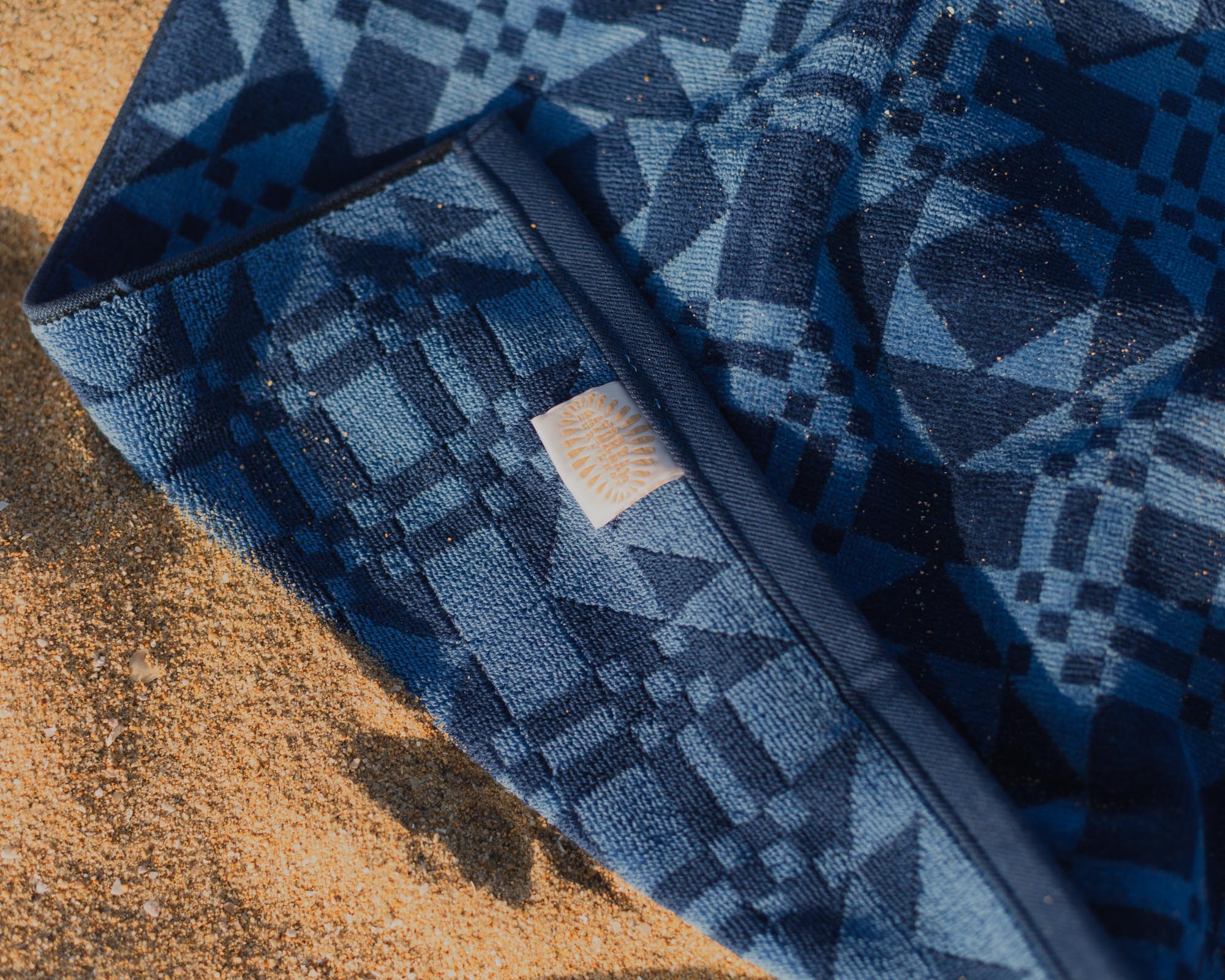 Quilt Print Beach Towel Tag