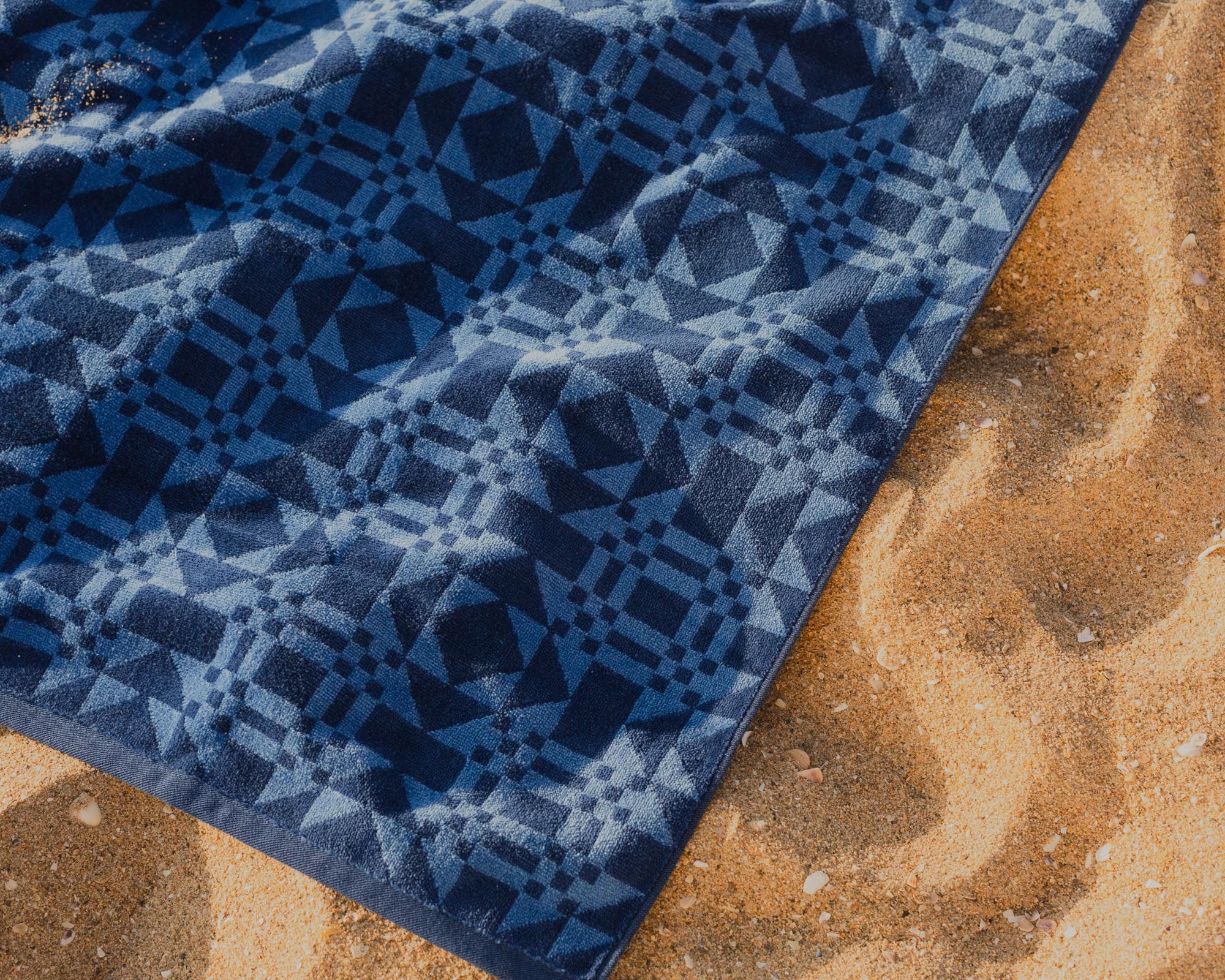 Quilt Print Beach Towel on Sand