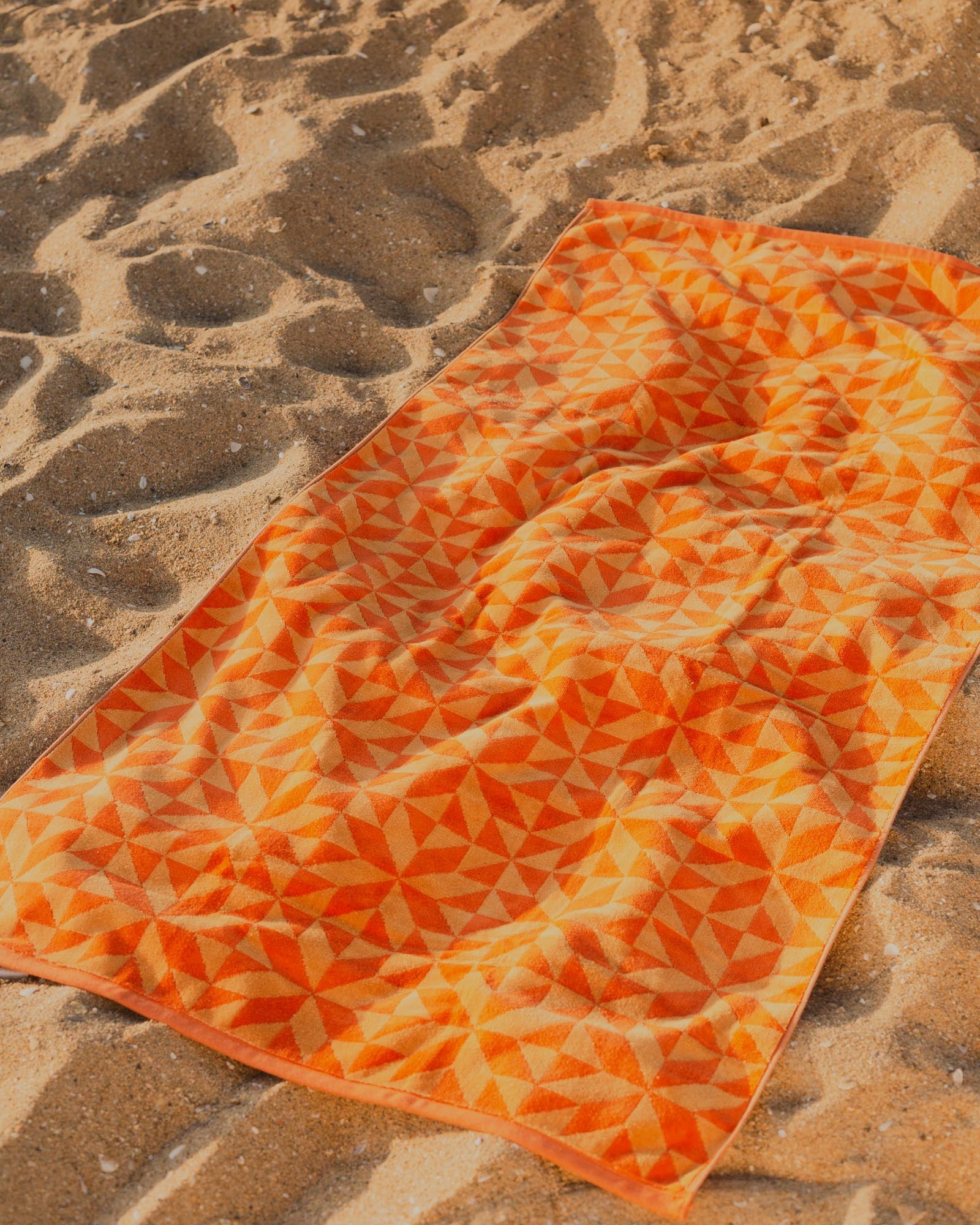 Daydream Quilt Print Beach Towel in Orange