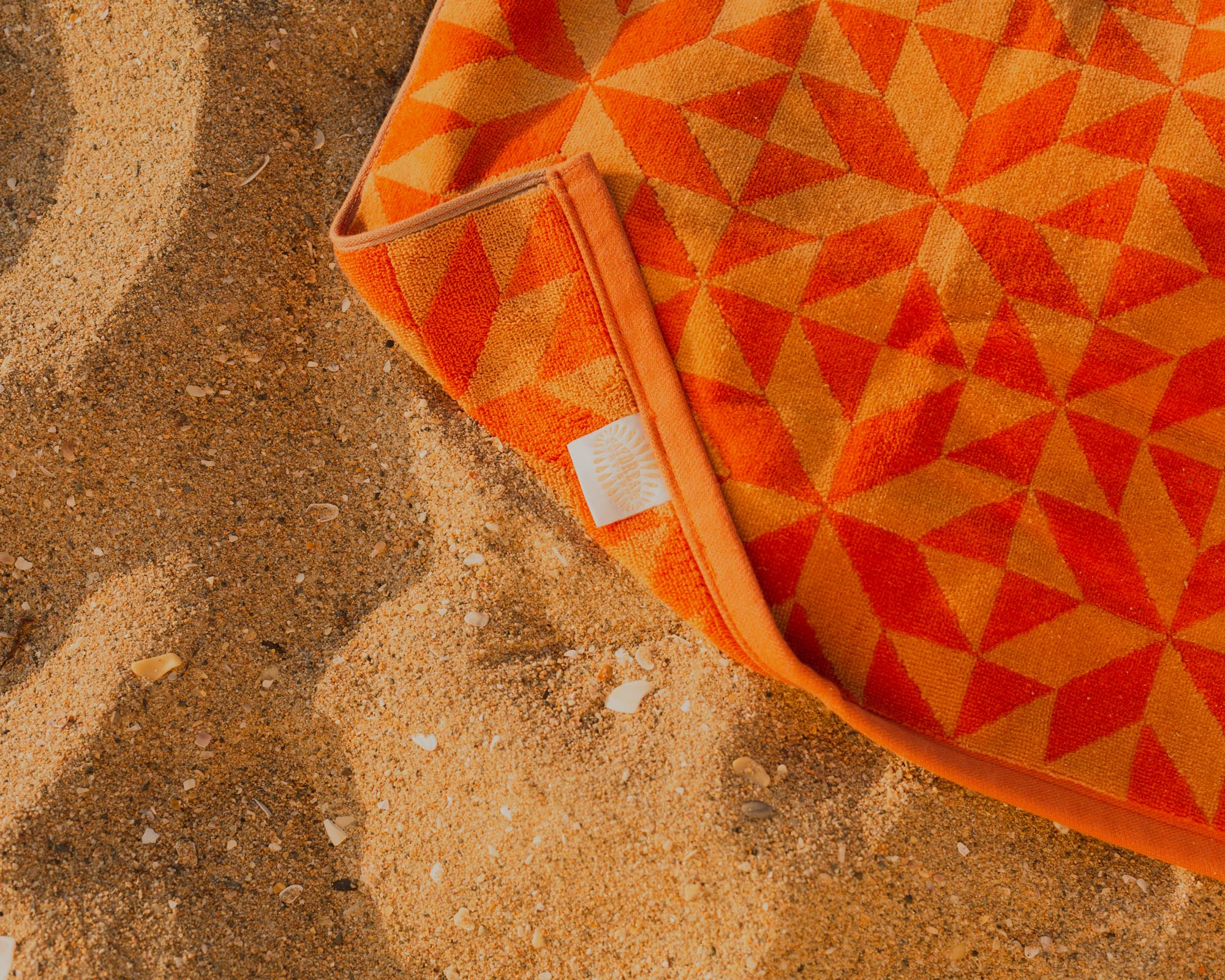 Quilt Print Beach Towel Tag