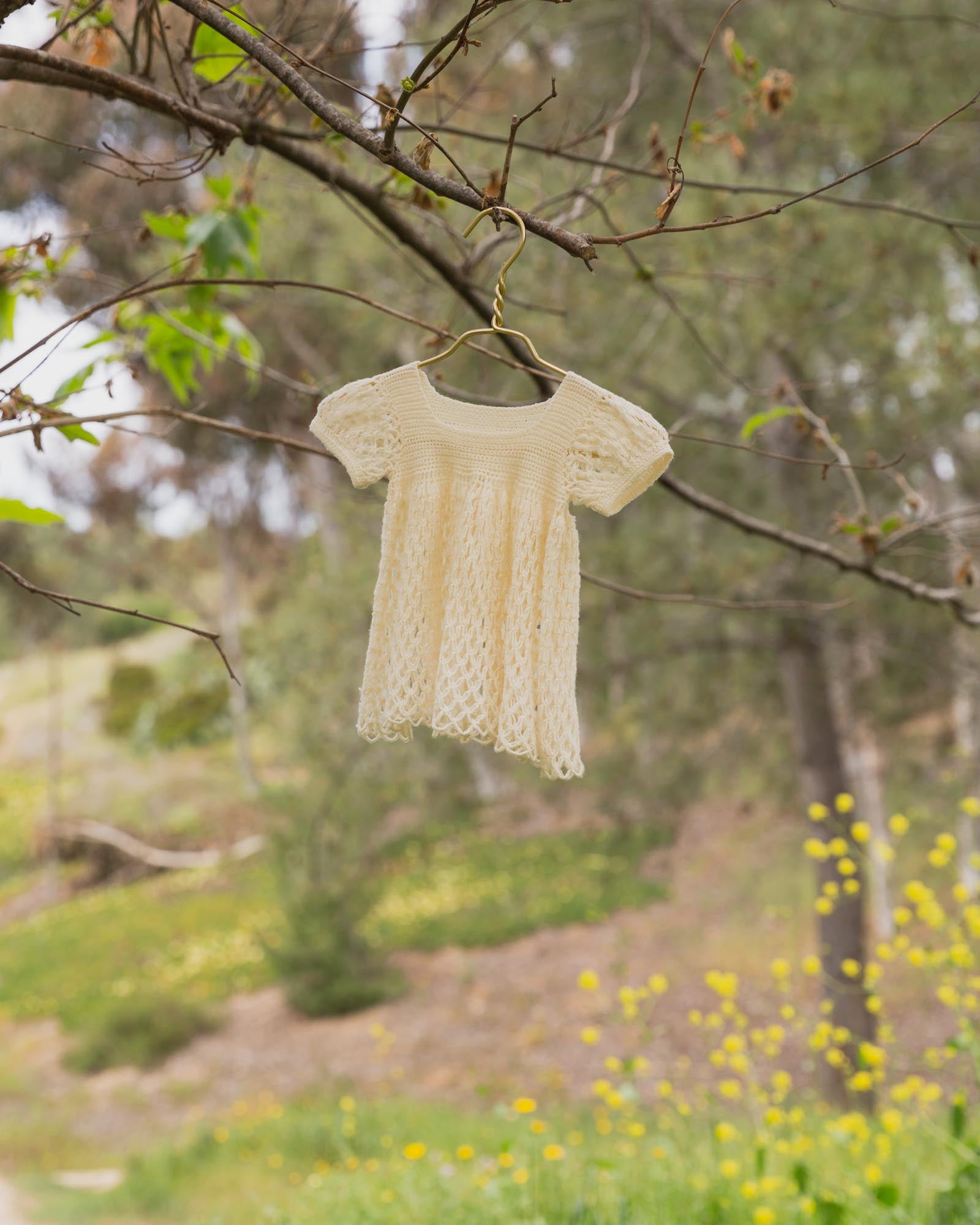 Vintage Kids Hand Crocheted Baby Doll Dress