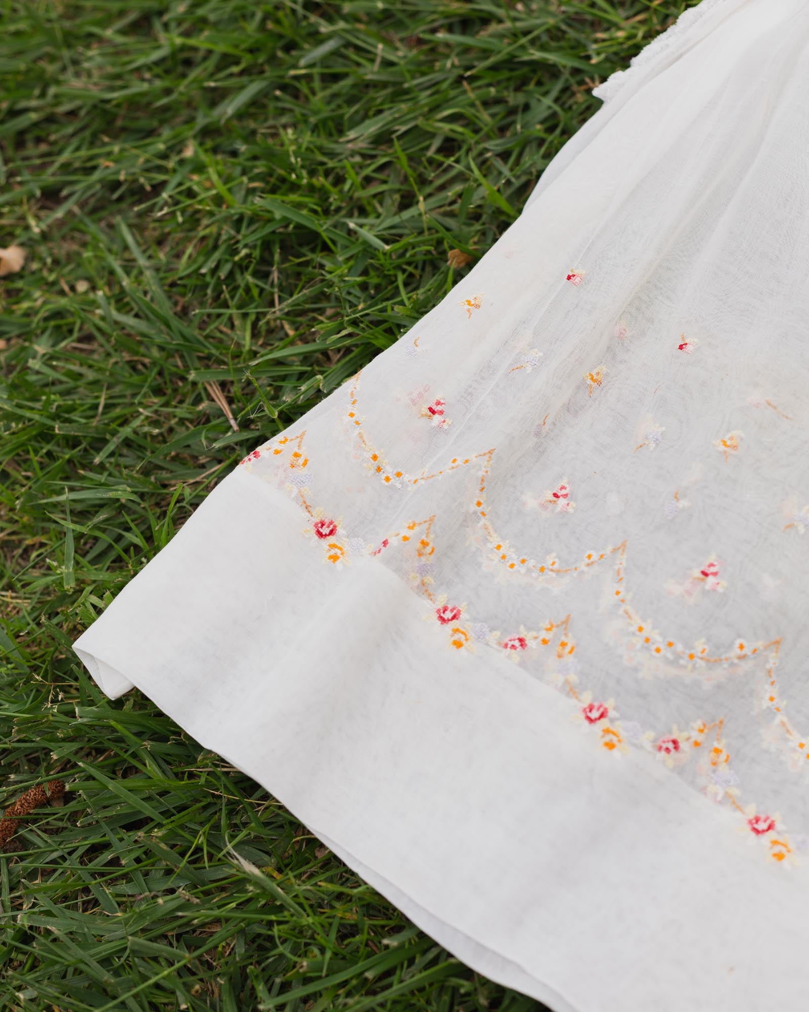 Vintage Kids Gauze Cross-Stitch Smock