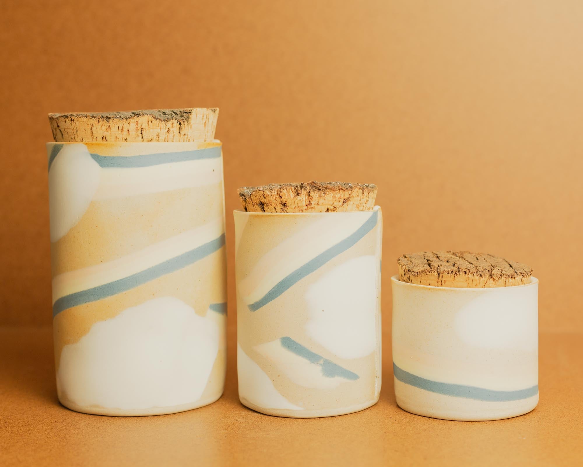 Knotwork Ceramics- Rainbow Canisters