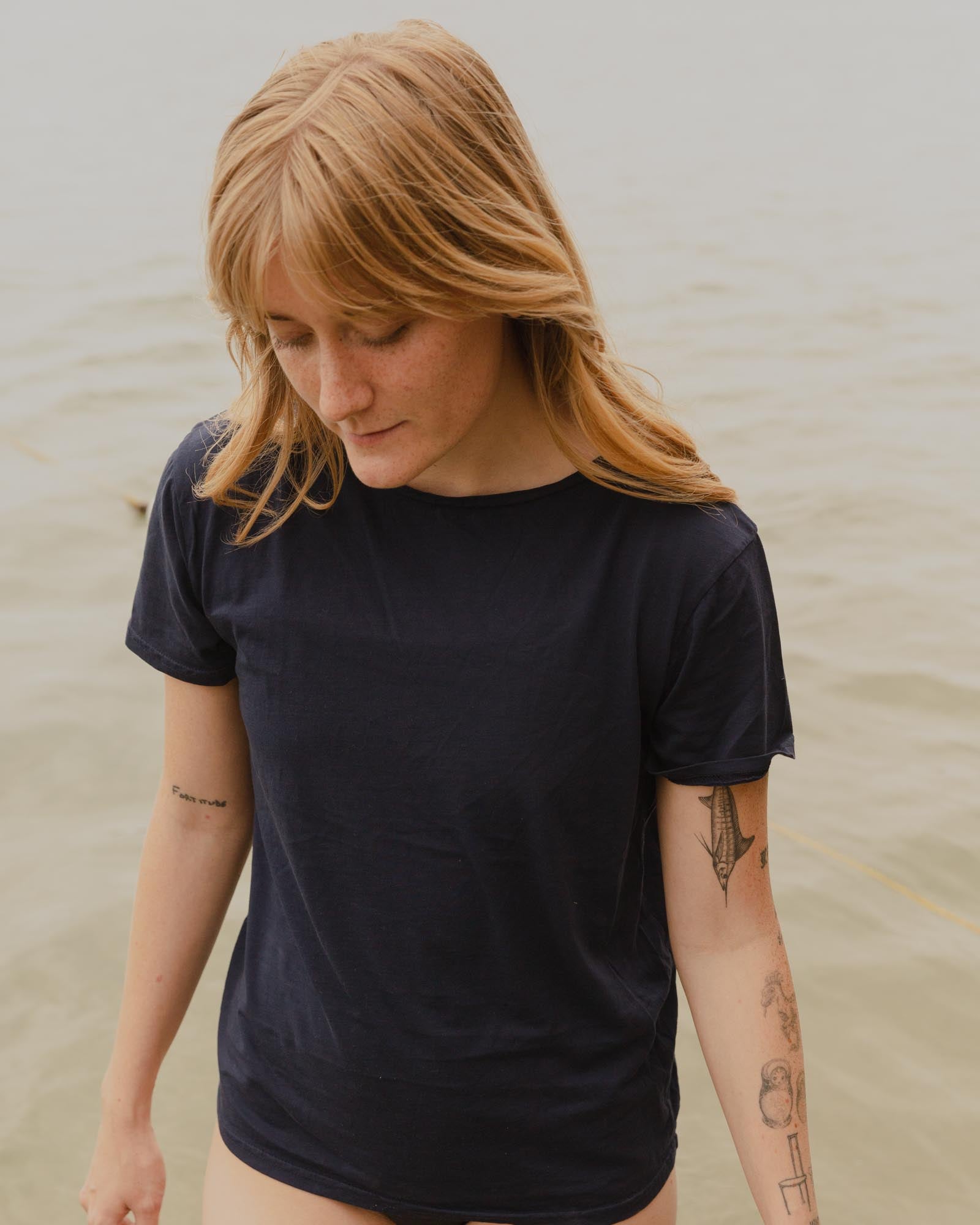 Gato Heroi ~ Boat Neck Tee in Iris
