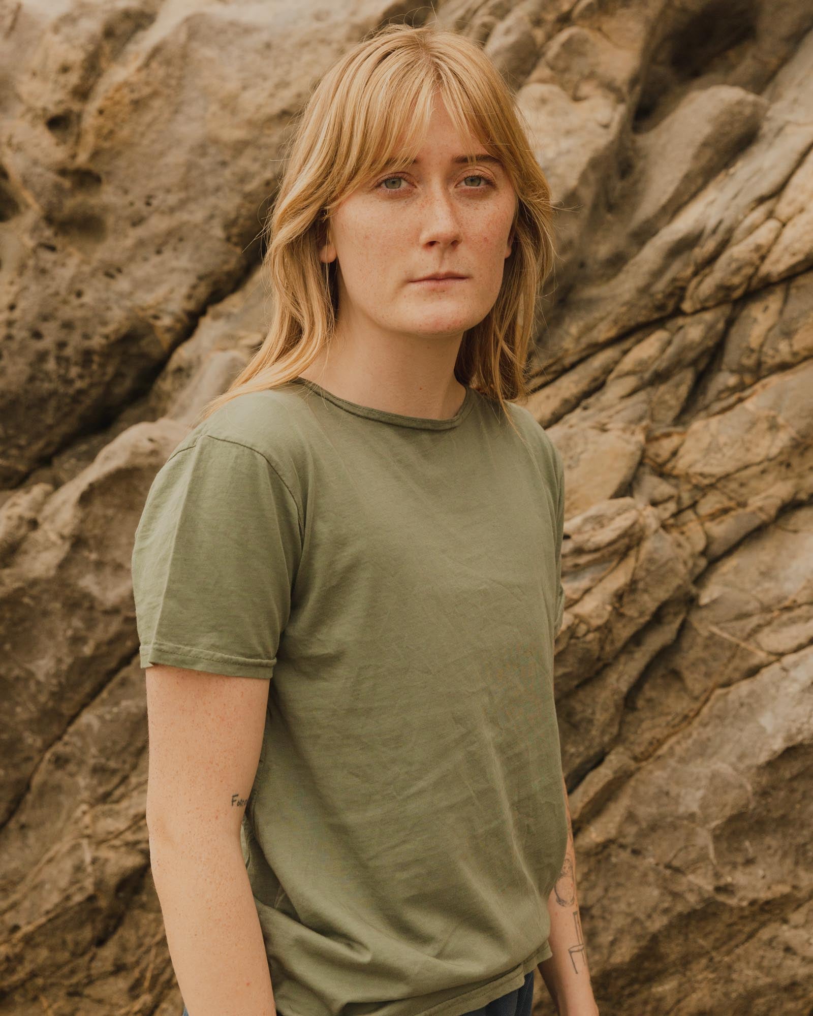 Gato Heroi ~ Boat Neck Tee in Moss