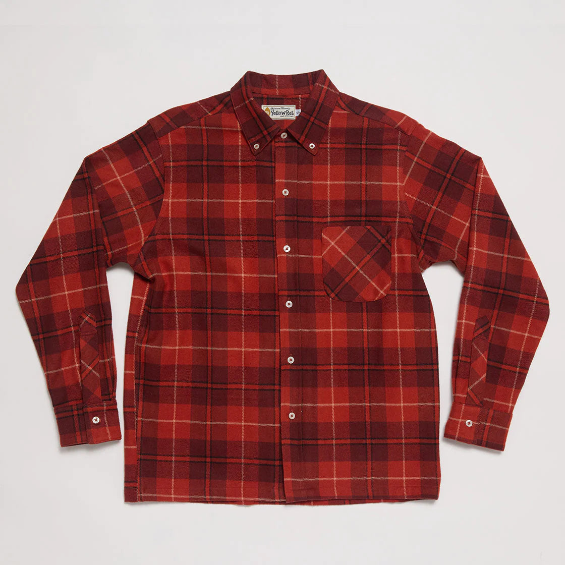 Yellow Rat Flannel Button-down Shirt - Red