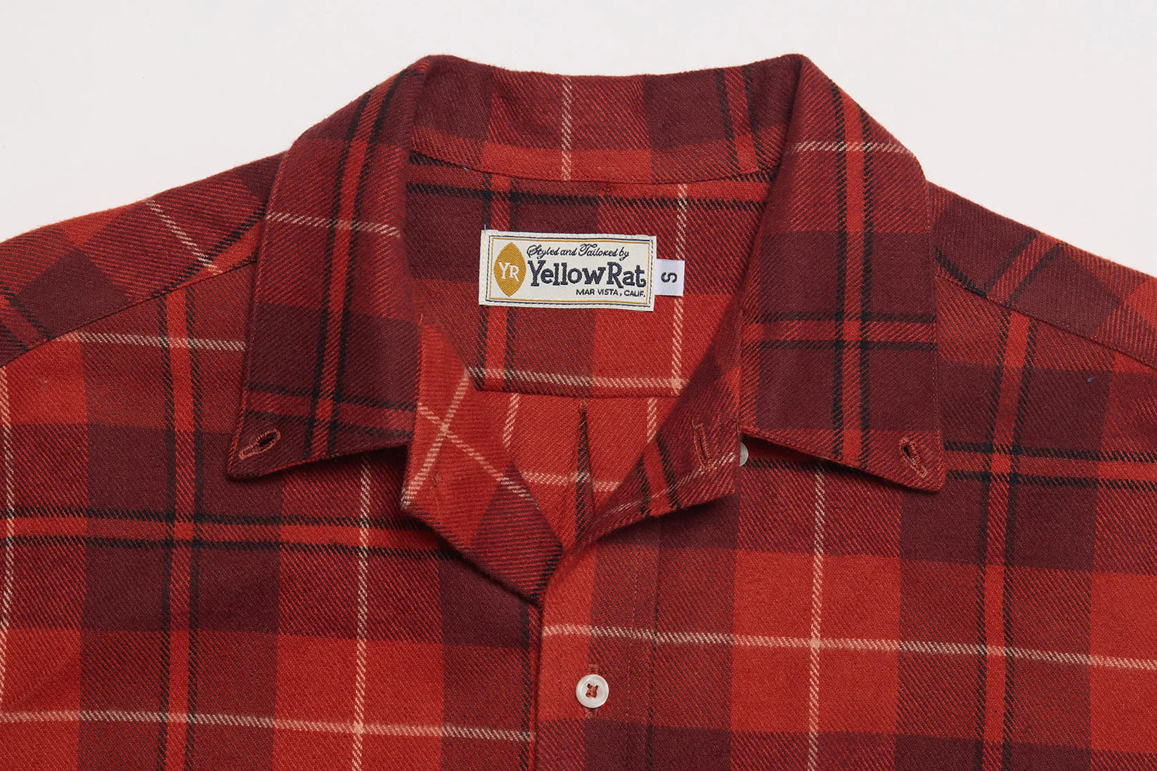 Yellow Rat Flannel Button-down Shirt - Red