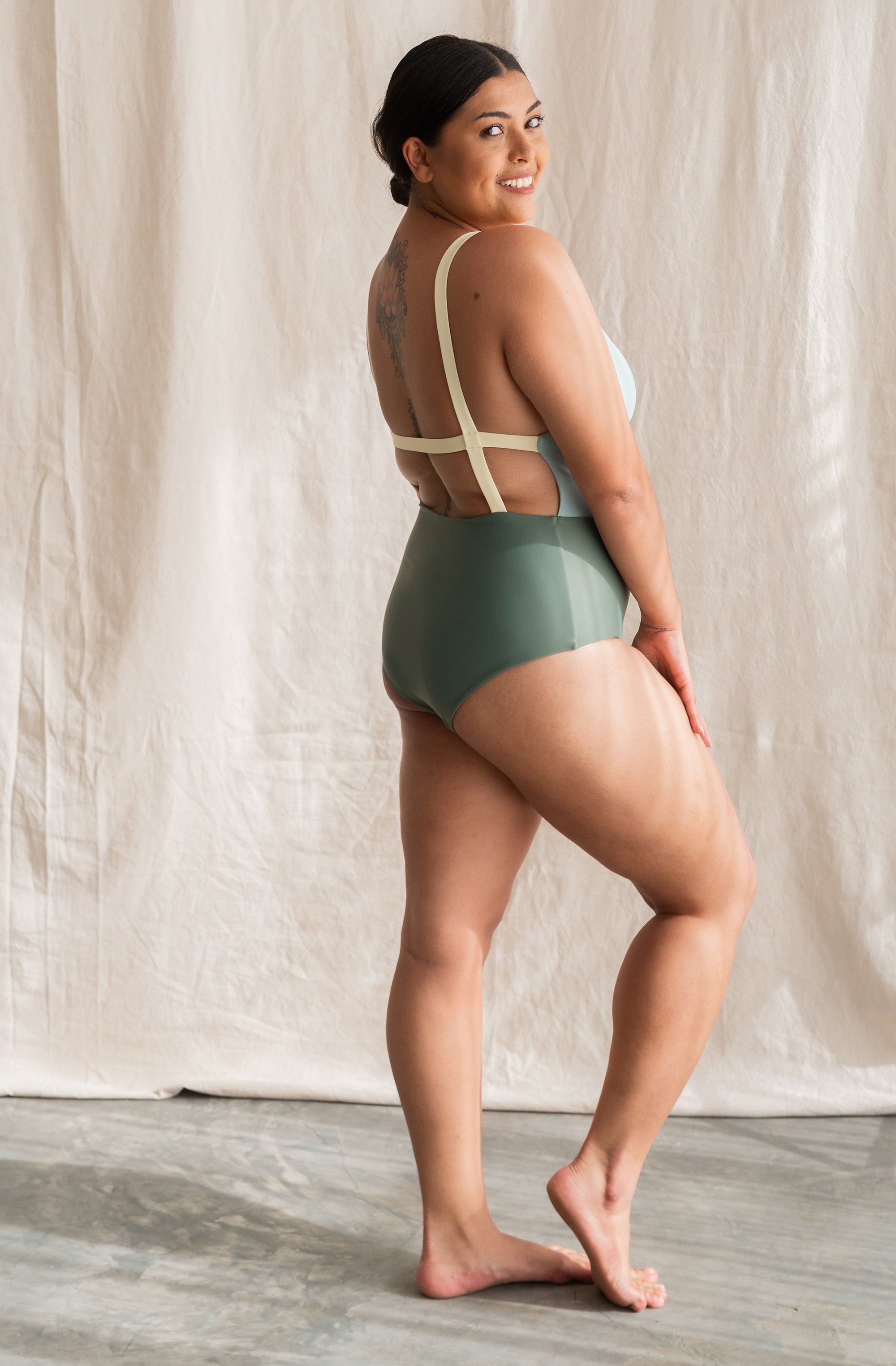 September Swimwear- Paris One Piece in Lichen/Army