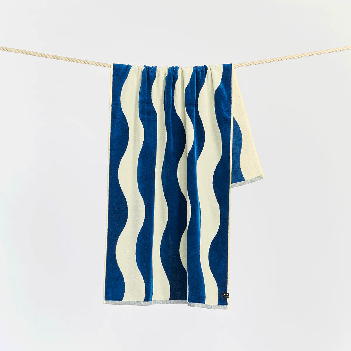 Slowtide - Stripe Premium Woven Towel in Deep Pool