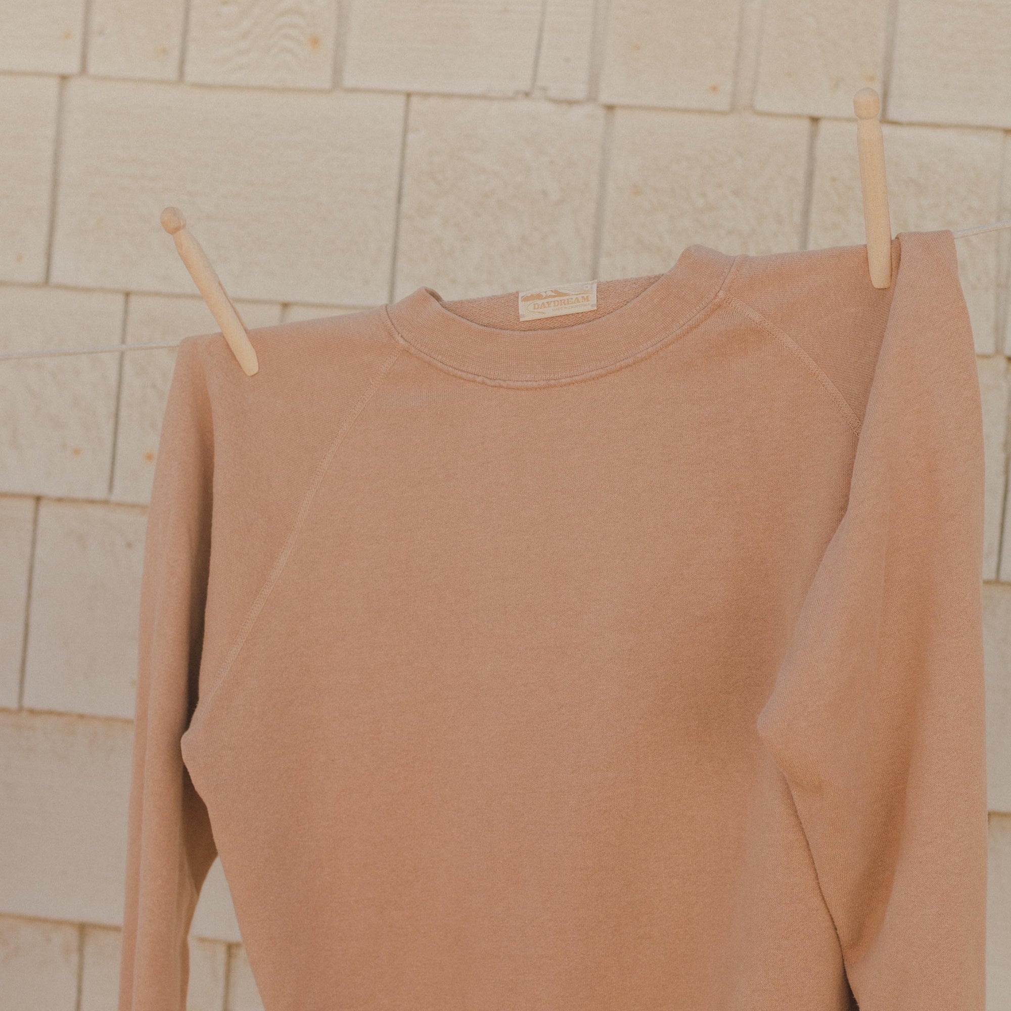 Collar of Mens Raglan Crewneck in Brown