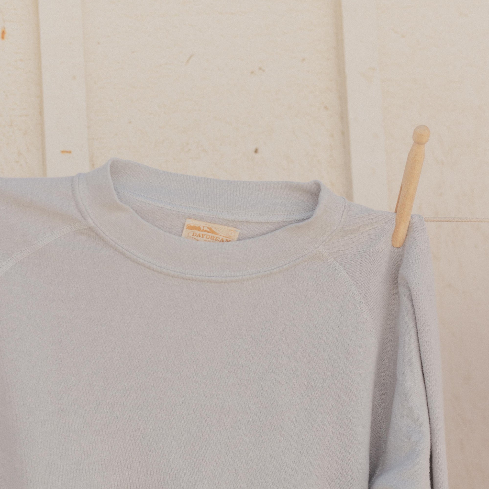 Collar of Mens Raglan Crewneck in Blue