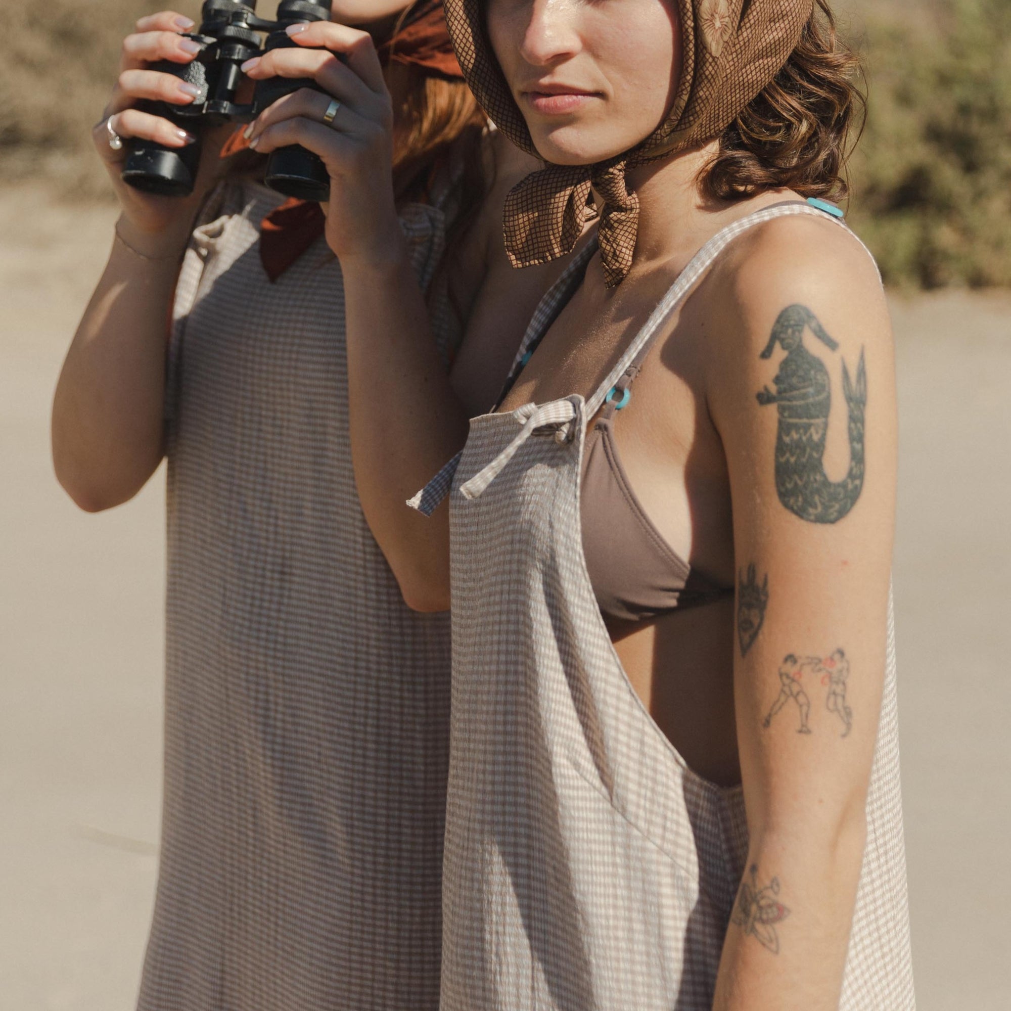 Daydream Magnolia Dress - Cream & Brown Plaid