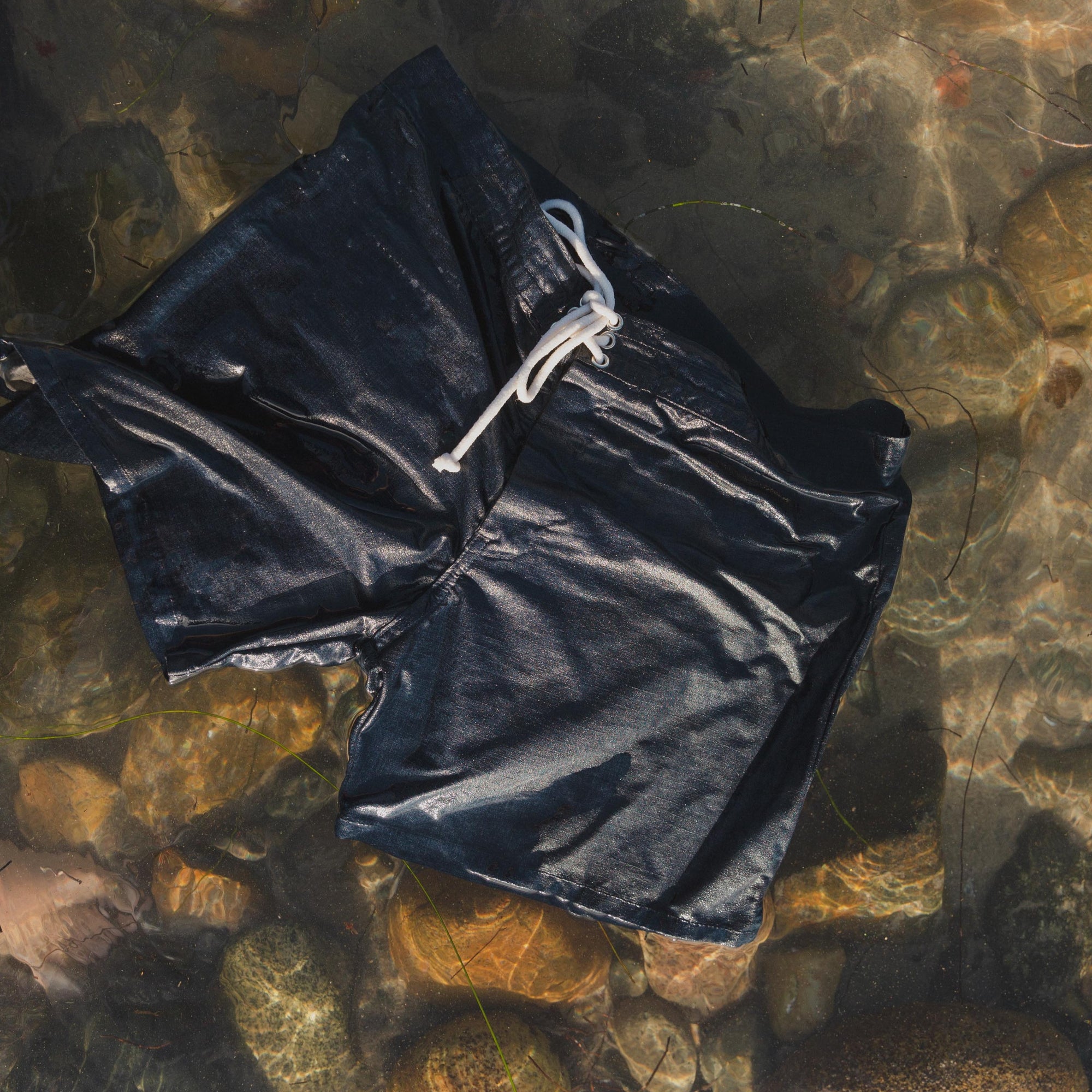 Cotton Canvas Surf Swim Trunks in Blue