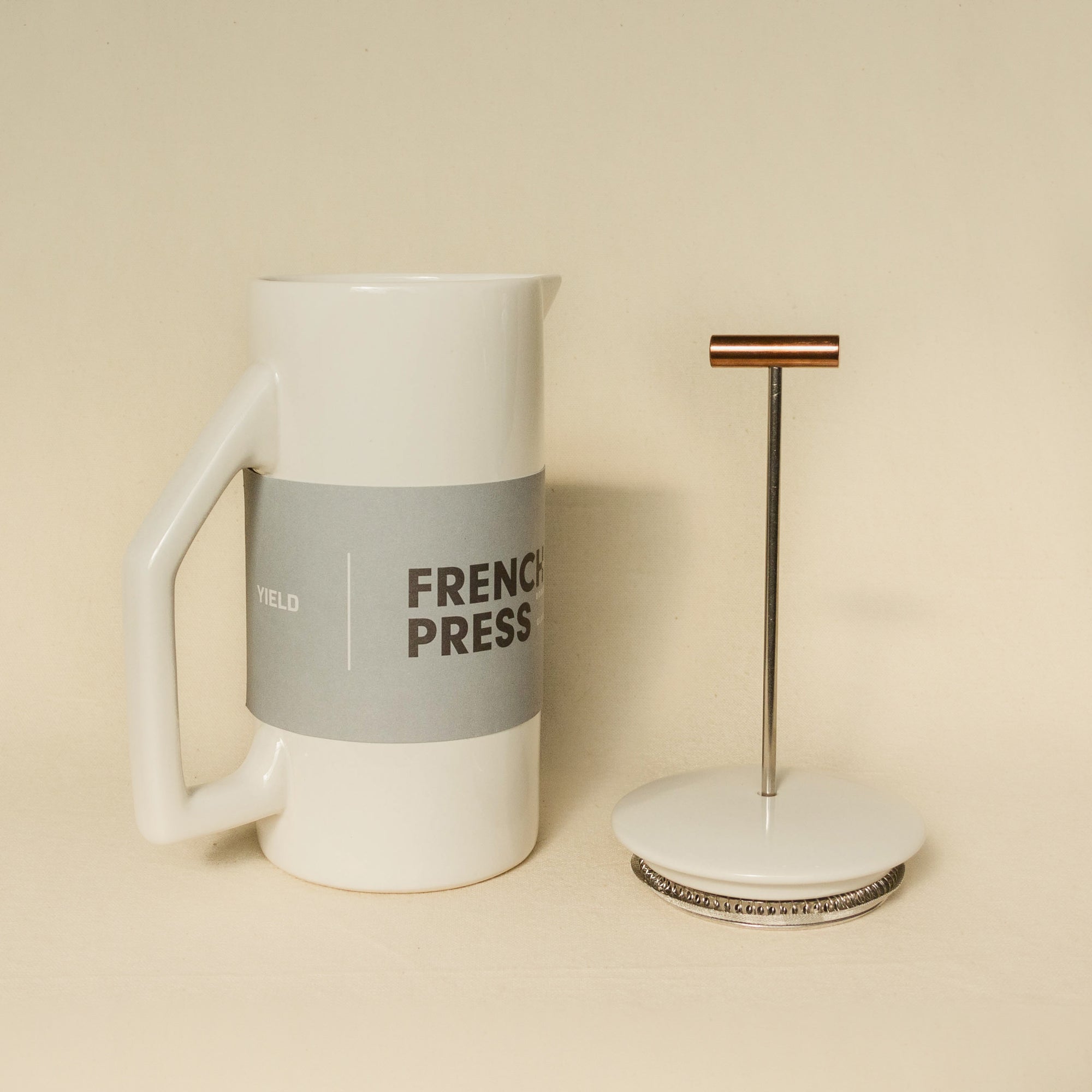 Yield Design 850mL Ceramic French Press - White Gloss