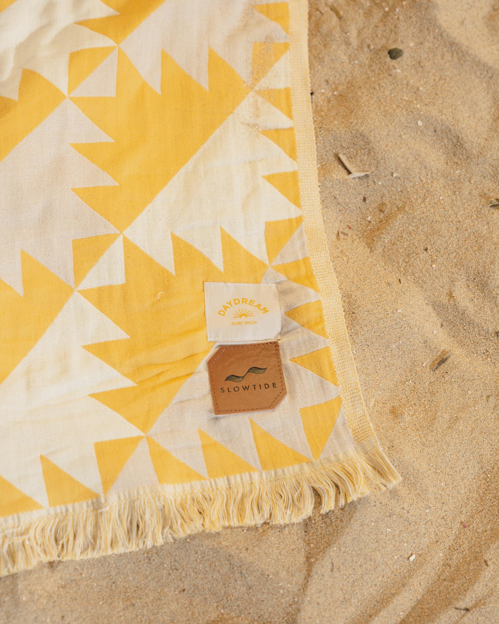 Slowtide Yellow Quilt Towel Tags