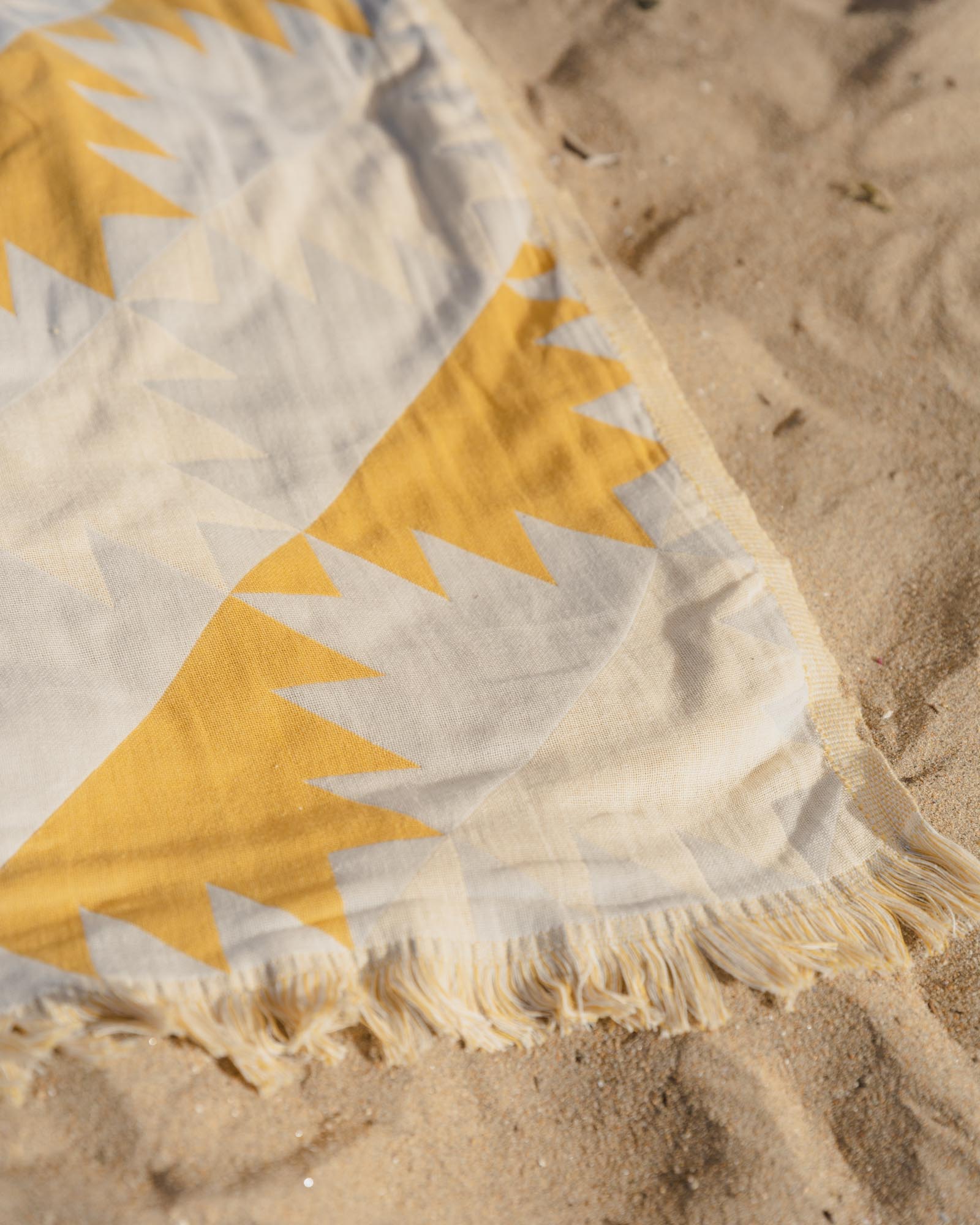 Slowtide Yellow Quilt Towel Edges