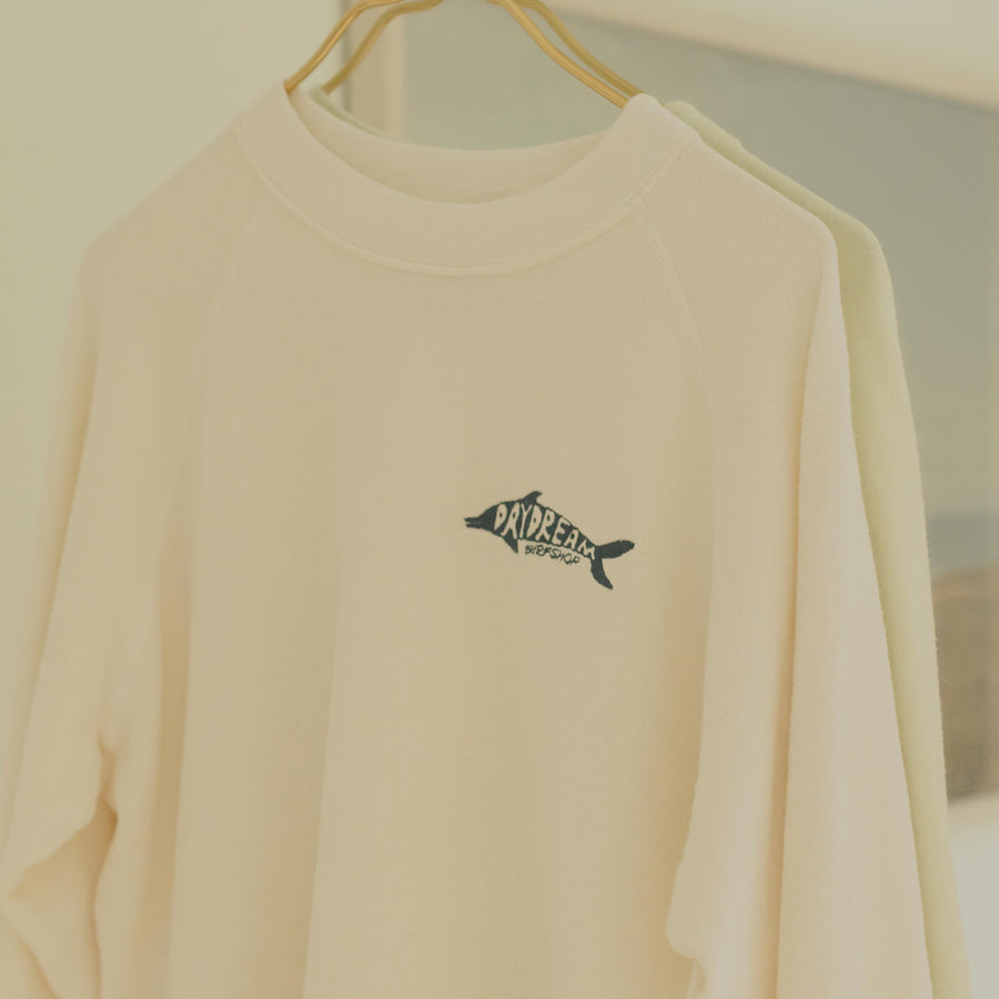 Daydream Dolphin Embroidered Sweatshirt - Moon
