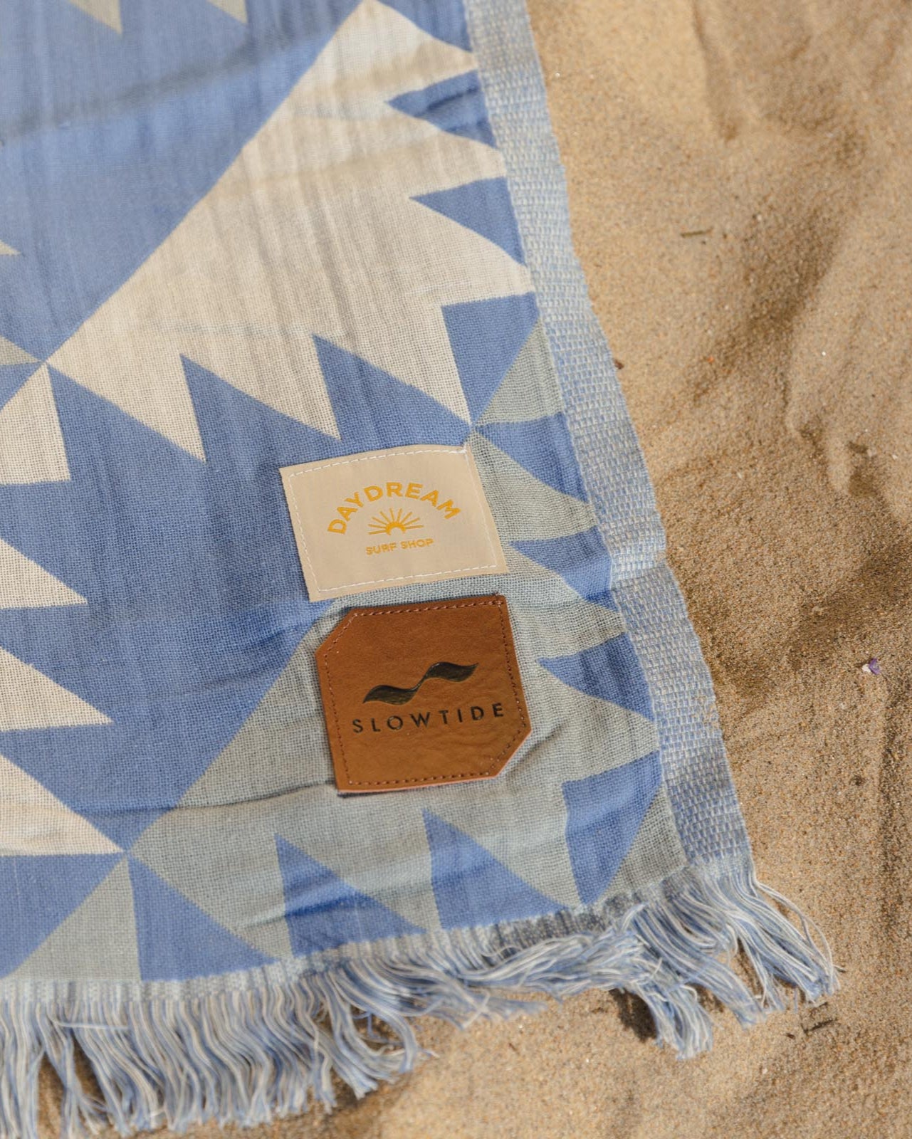 Slowtide Blue Quilt Towel Tag