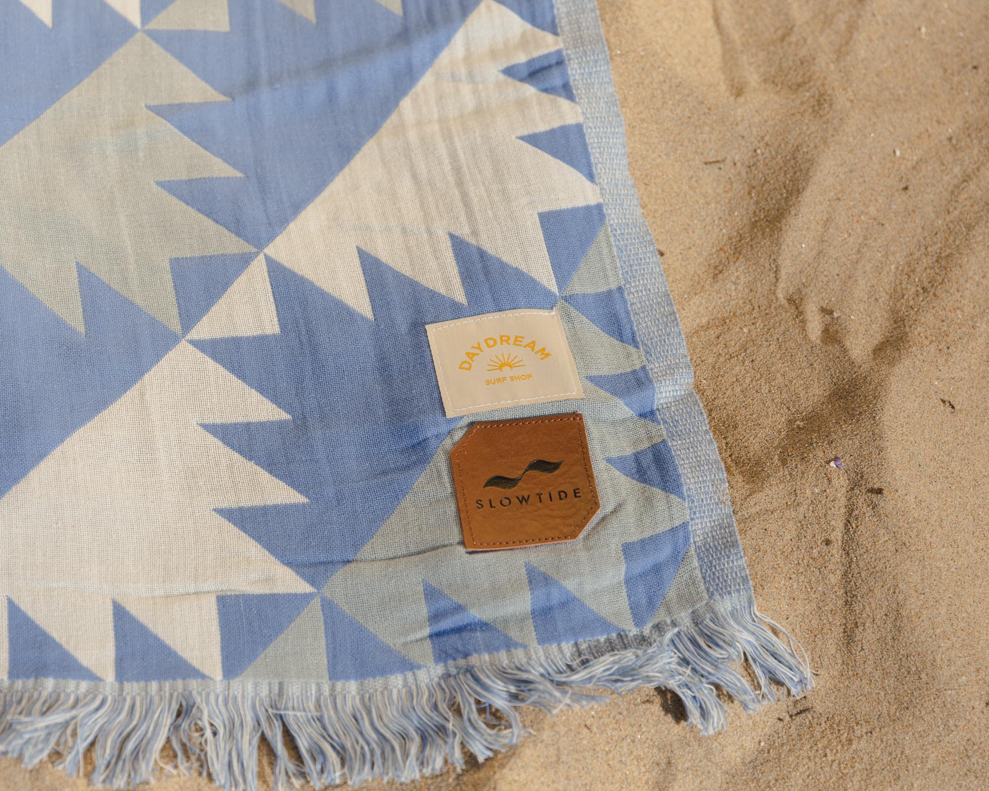 Slowtide Blue Quilt Towel Tag