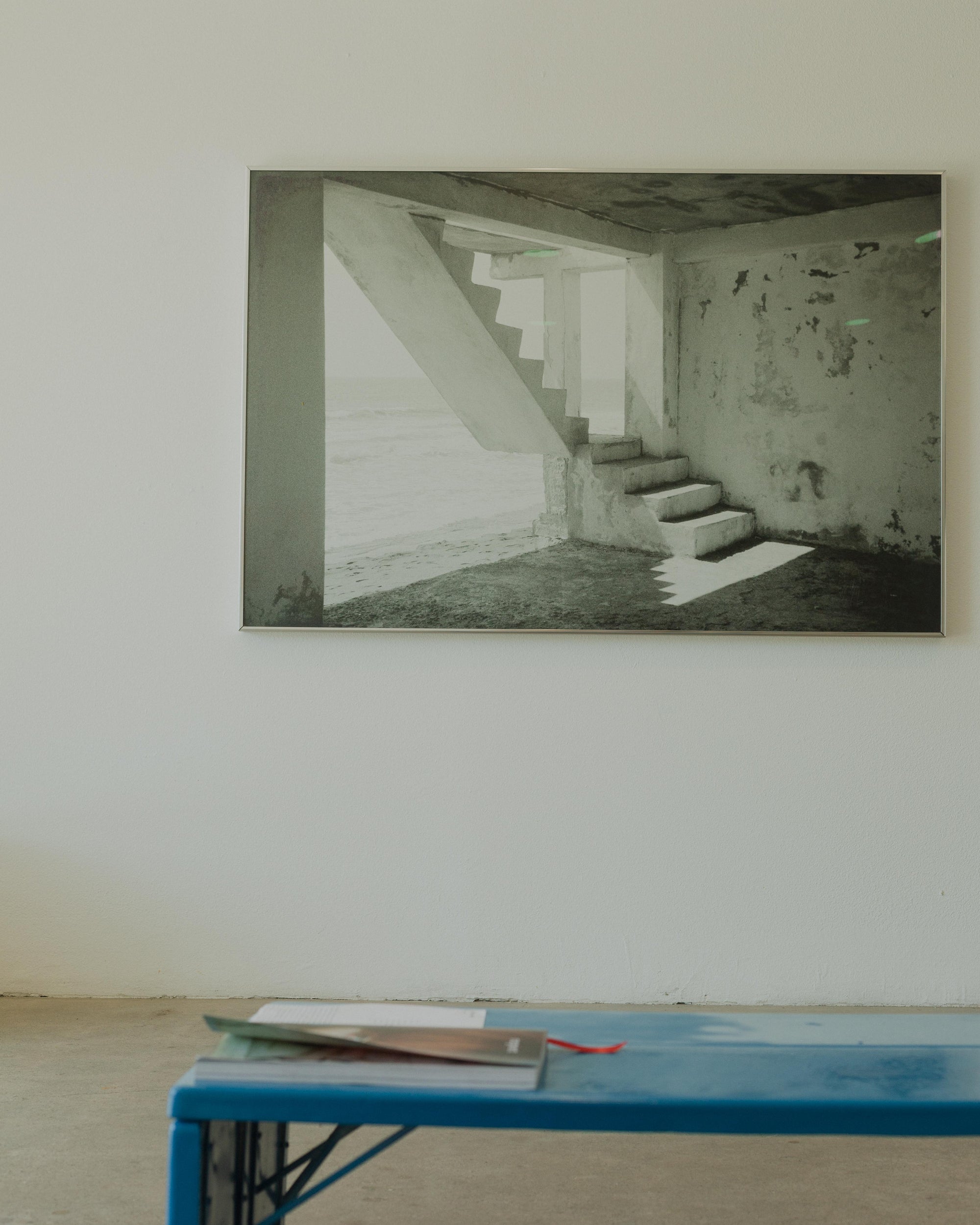 Staircase photo, 2017. 35mm archival C-print vacuum mounted on aluminum. 65” L x 43 1/2” H x 2 1/25”