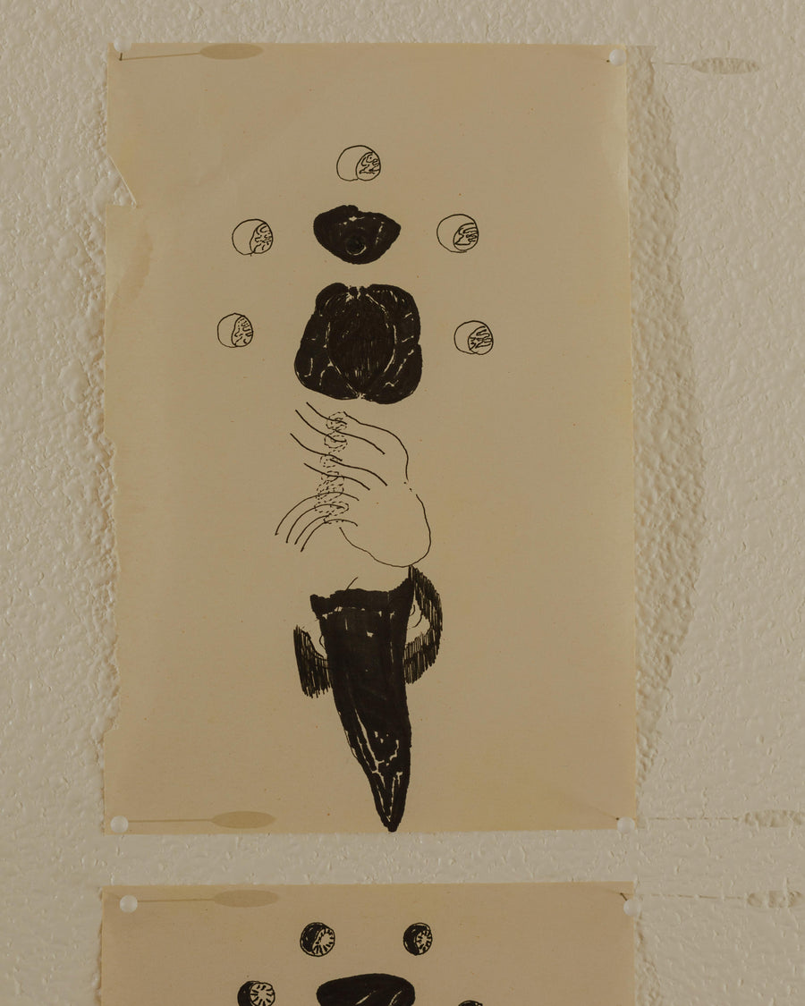 Justin Adams, Transcendental Piece 2, 2023. Ink on paper. 6' x 9