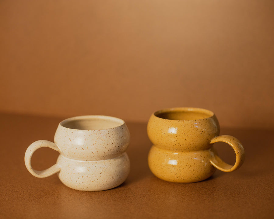 Costa Mesa Ceramics Wavy Mug - White Speckle