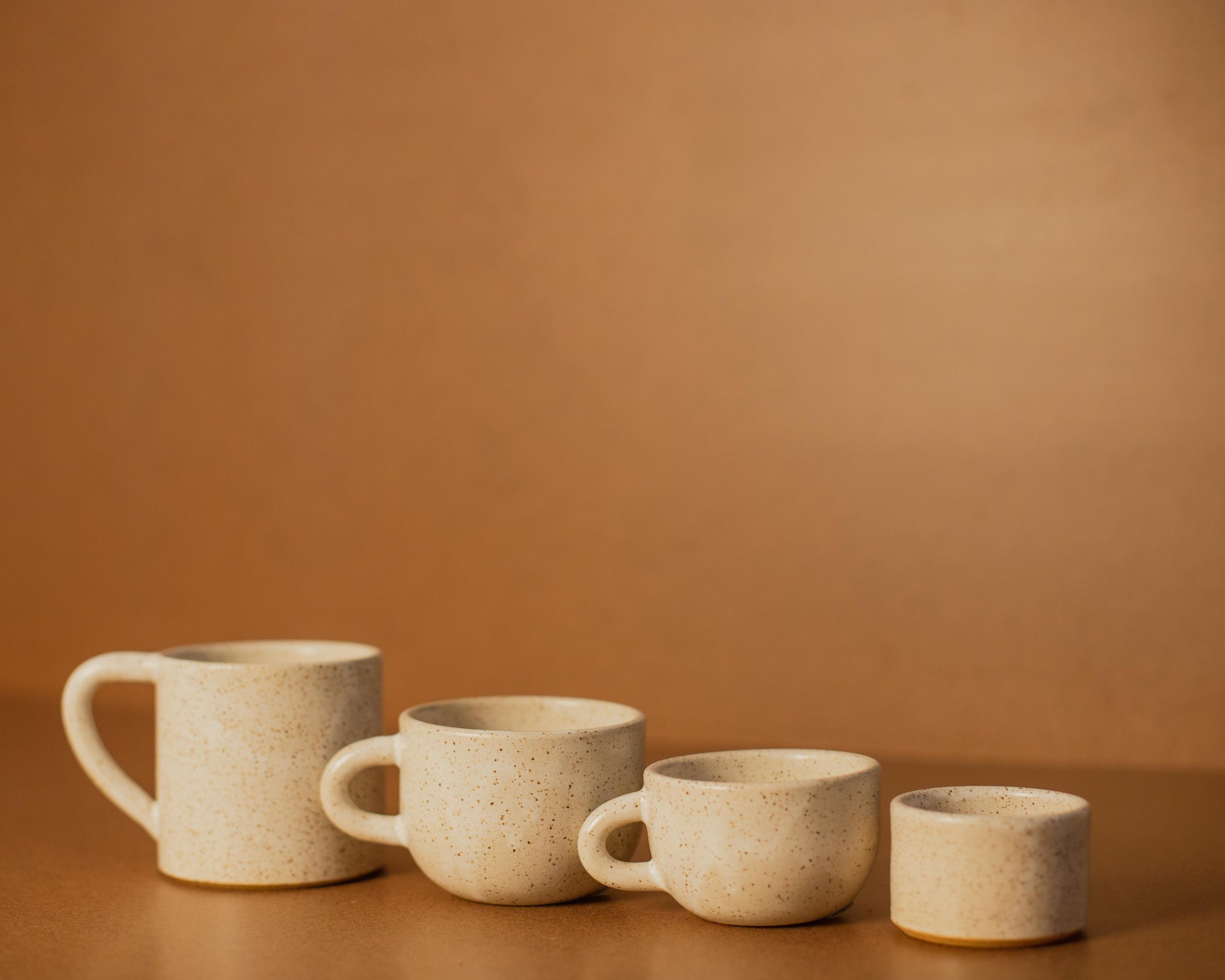 Daydream x Costa Mesa Ceramics Latte Mugs lined up
