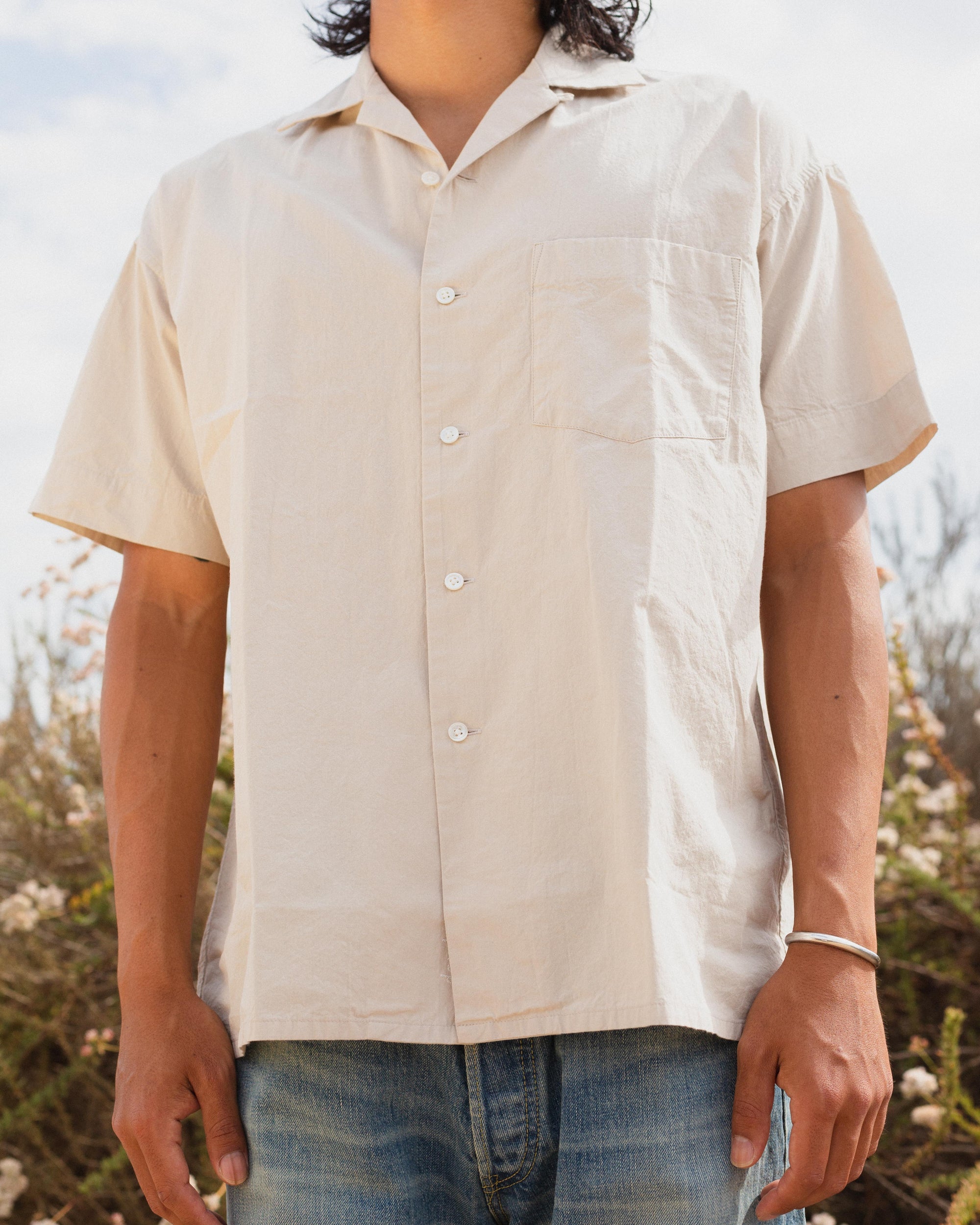 Daydream Script Open Collar Shirt