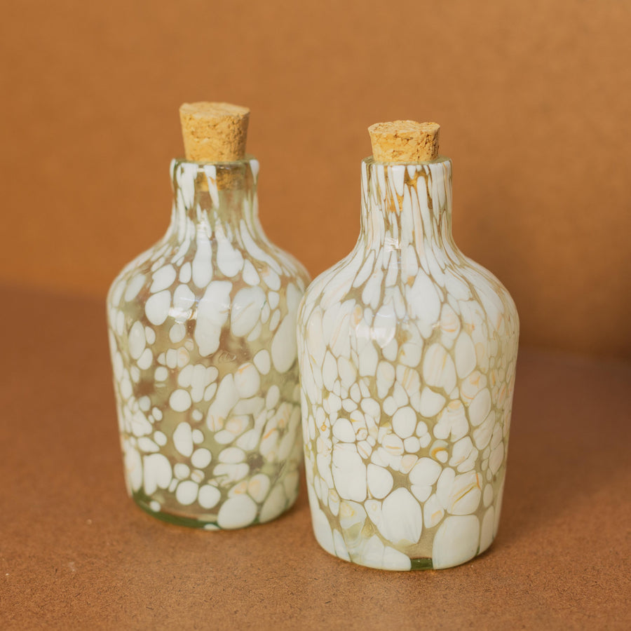 Luz Collection - Speckled White Glass Bottle