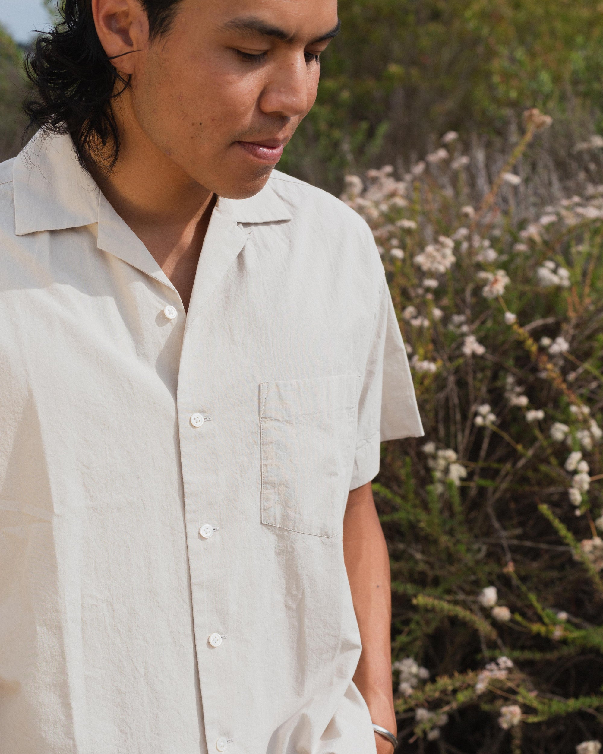 Daydream Script Open Collar Shirt