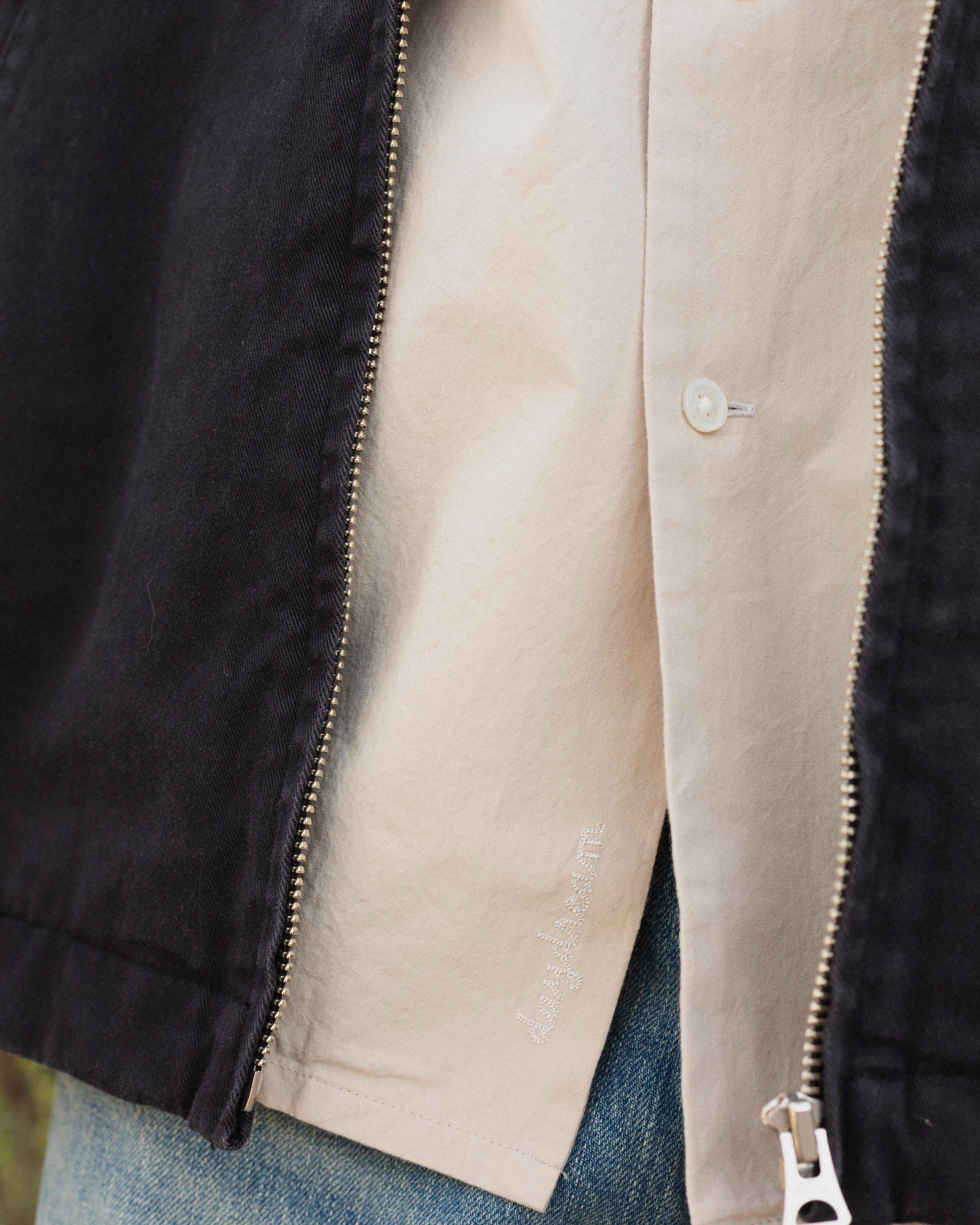 Daydream Script Open Collar Shirt