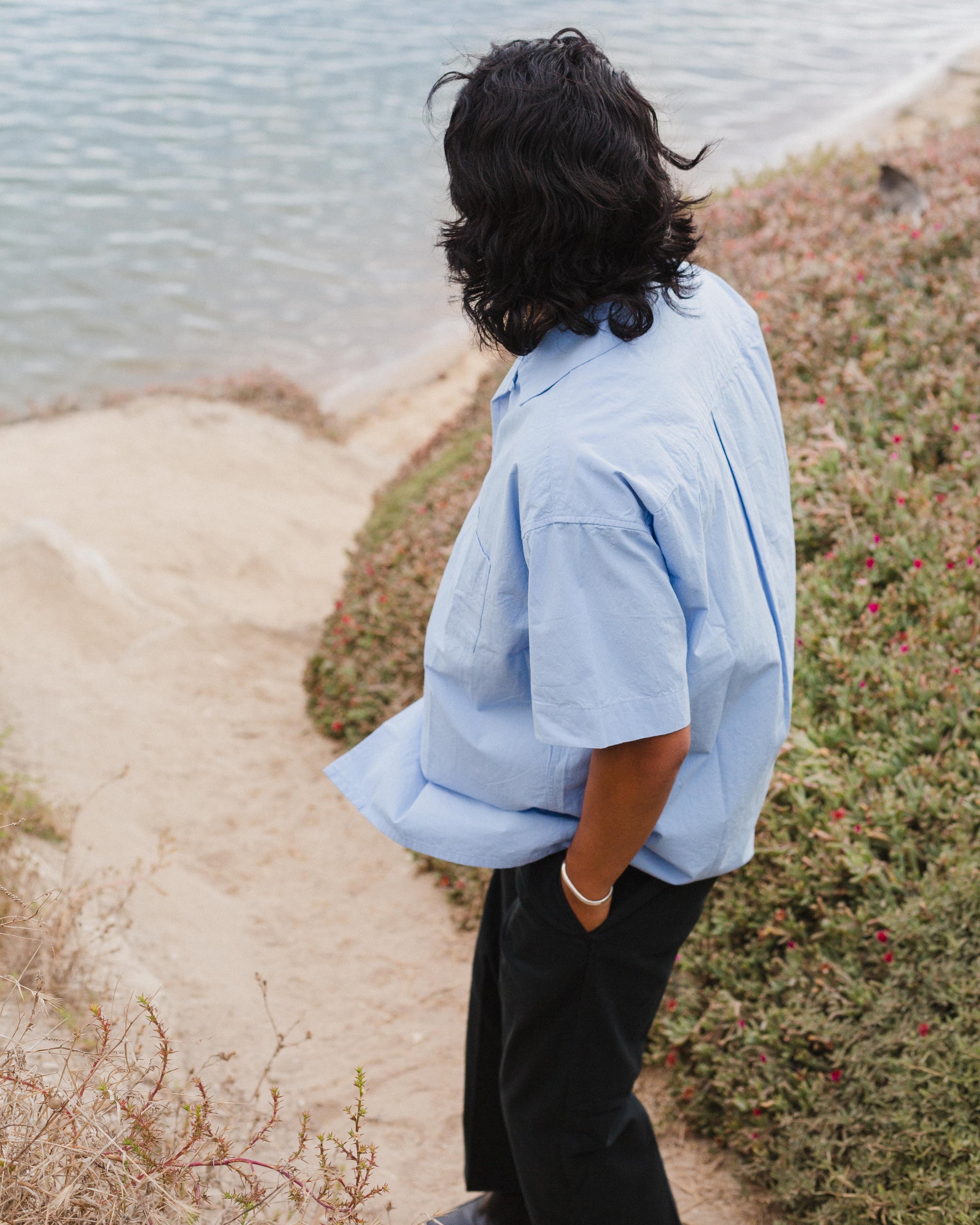 Daydream Script Open Collar Shirt
