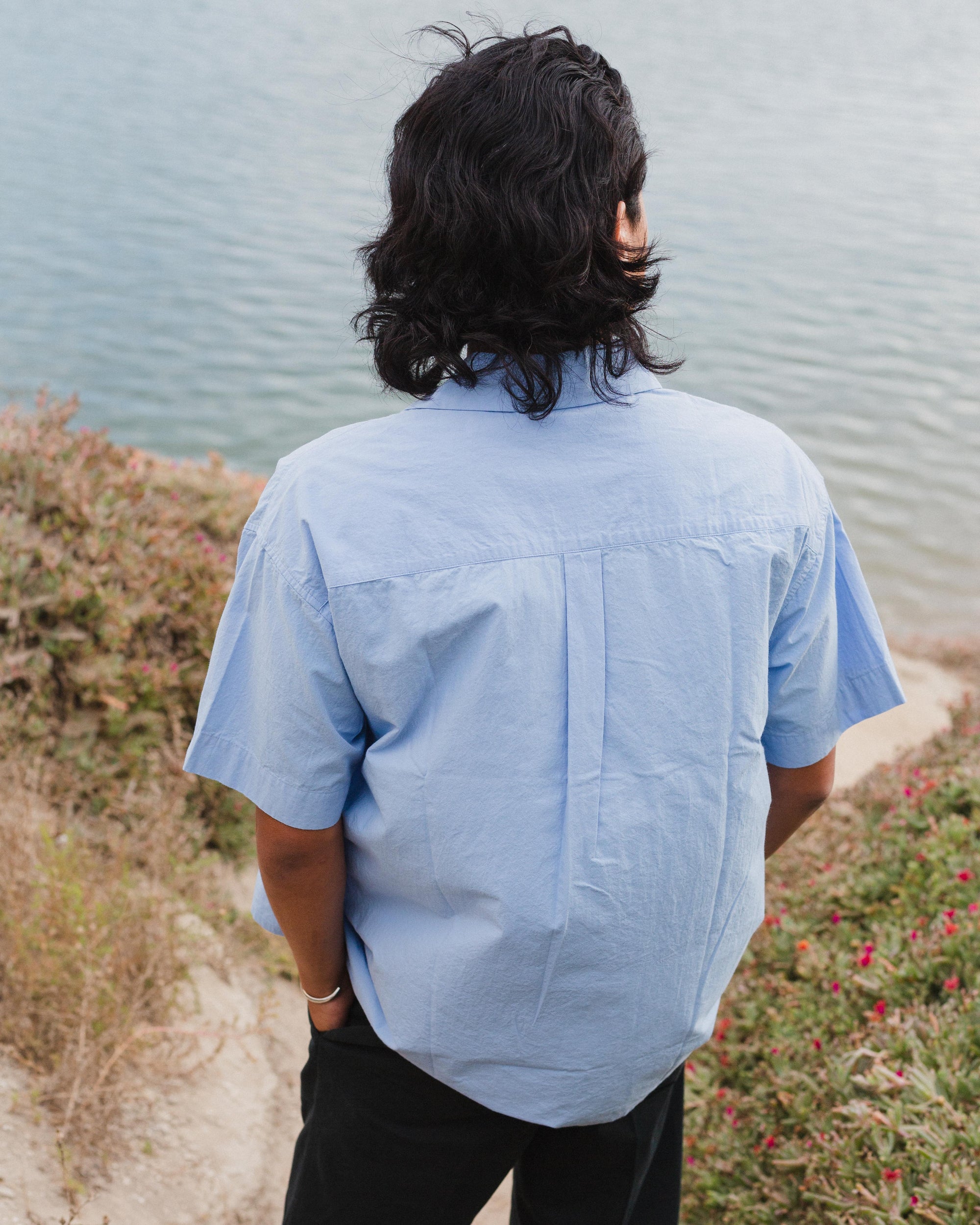 Daydream Script Open Collar Shirt