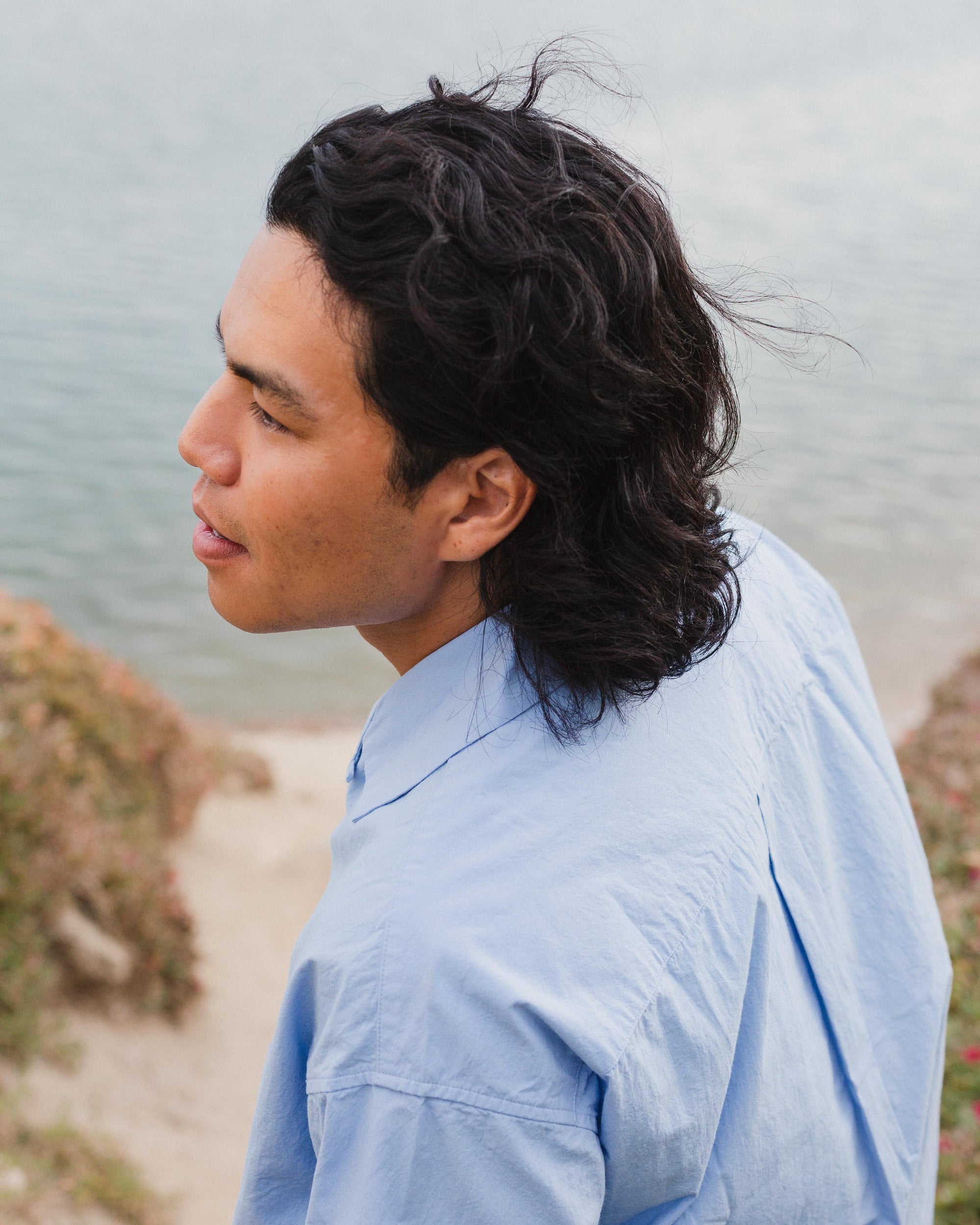 Daydream Script Open Collar Shirt