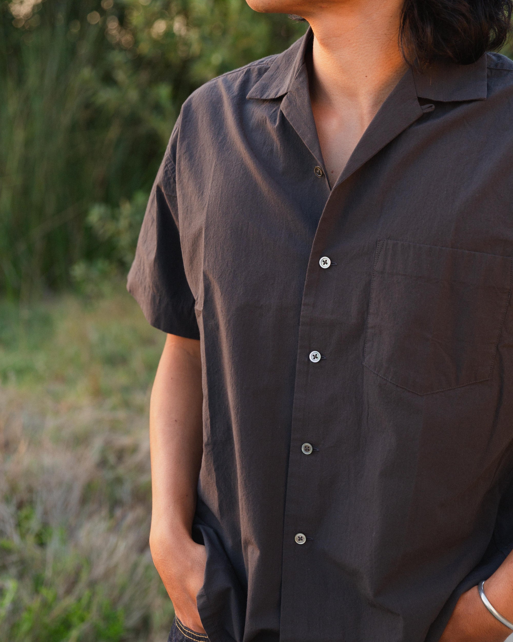 Daydream Script Open Collar Shirt