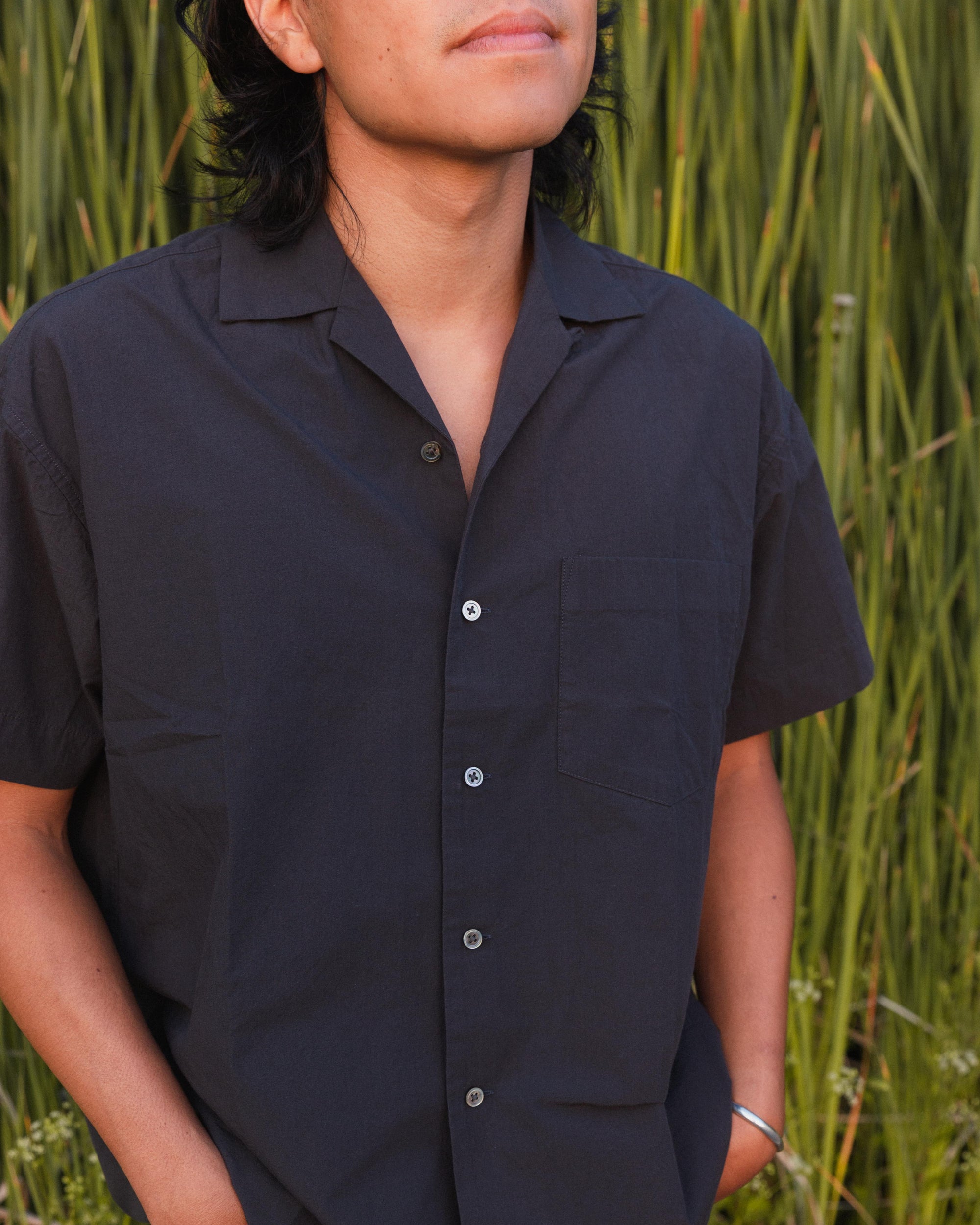 Daydream Script Open Collar Shirt