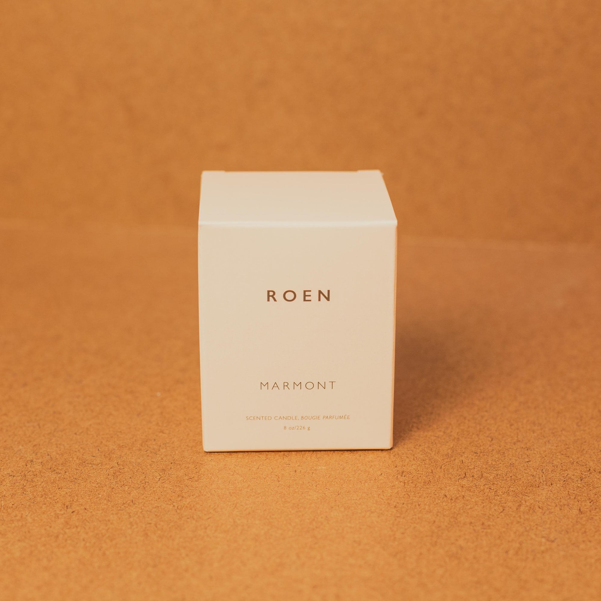 Roen Candles - Marmont box brown background