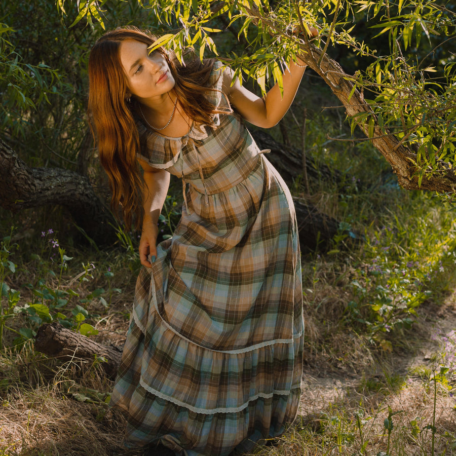 Tiered Tartan Gown