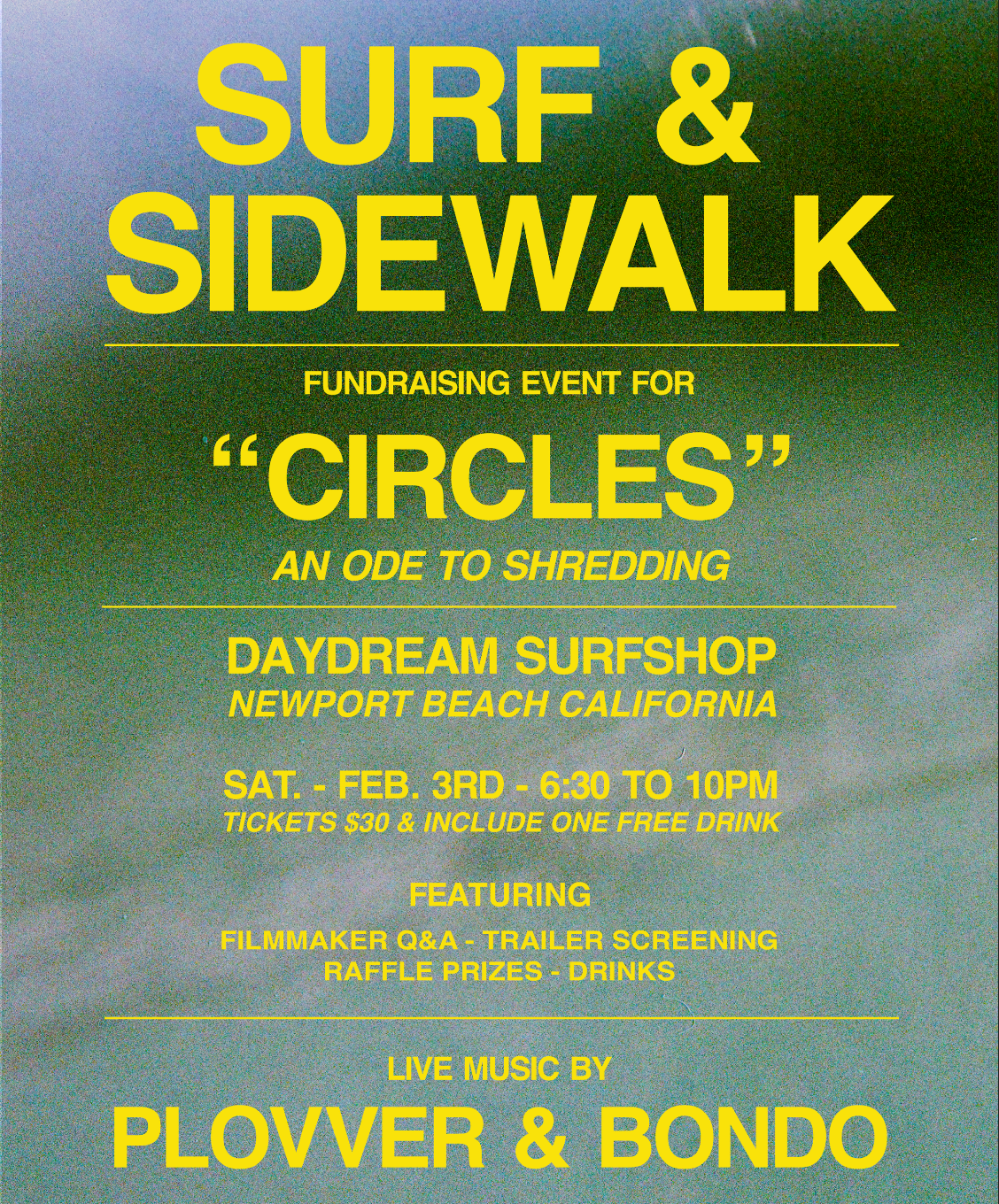 Surf &amp; Sidewalk: A Fundraiser Event for Circles Film