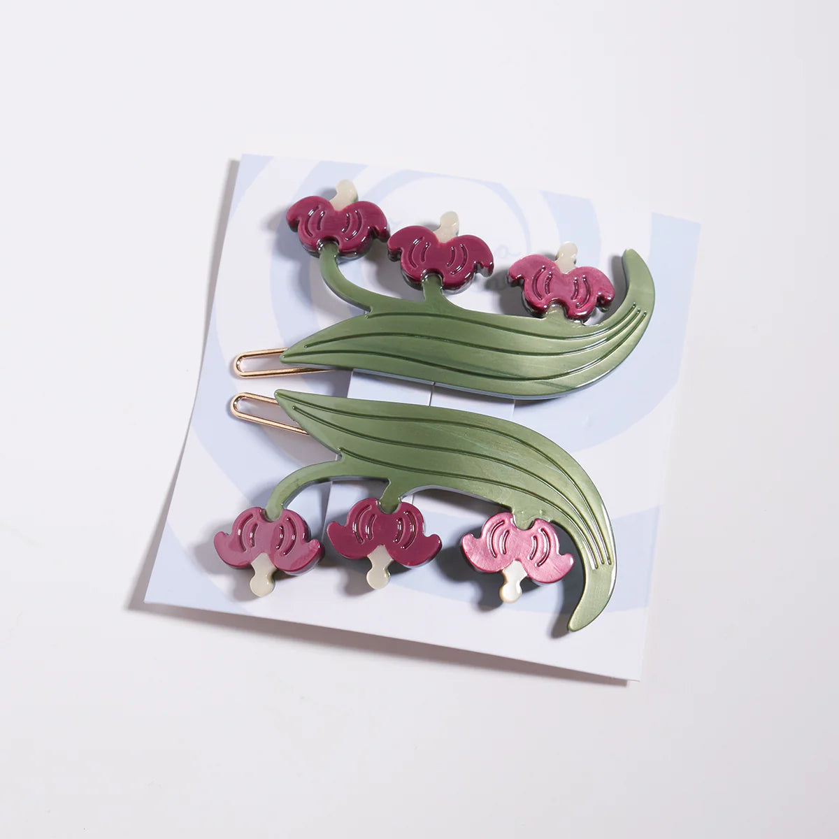 Winona Irene- Bleeding Heart Barrette Set