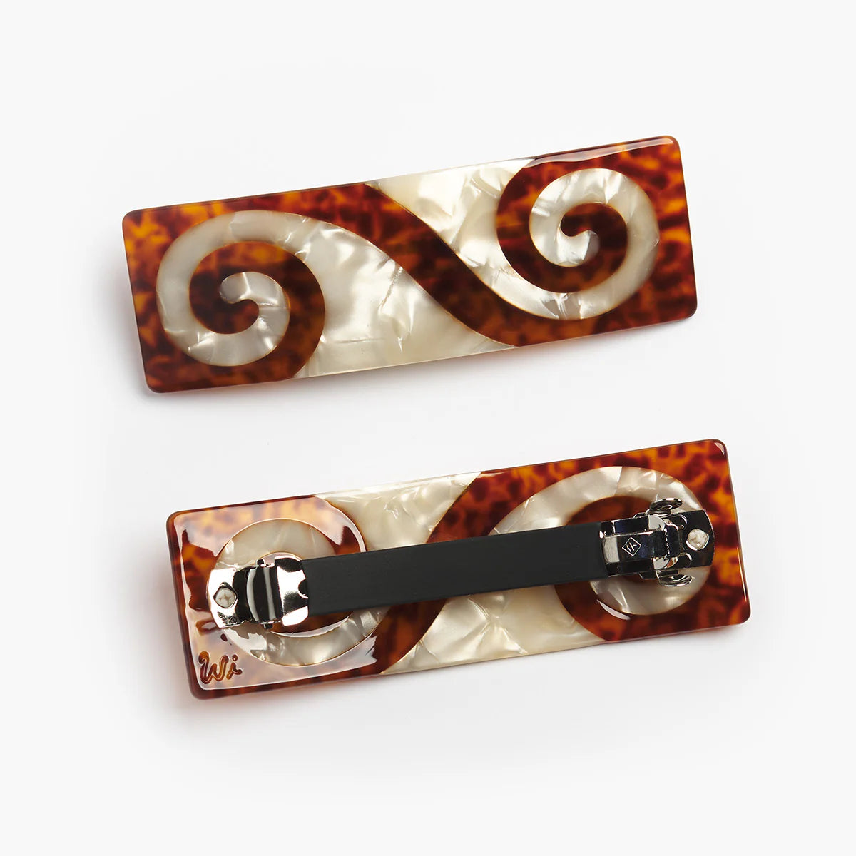 Winona Irene- Twin Spiral French Barrette Tortoise